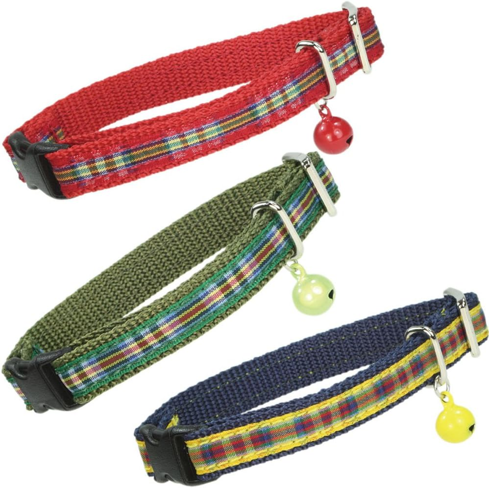 Birdie 491 Cat Collar, Safety Buckle, CAT Tartan Check Collar, Yellow image number 2