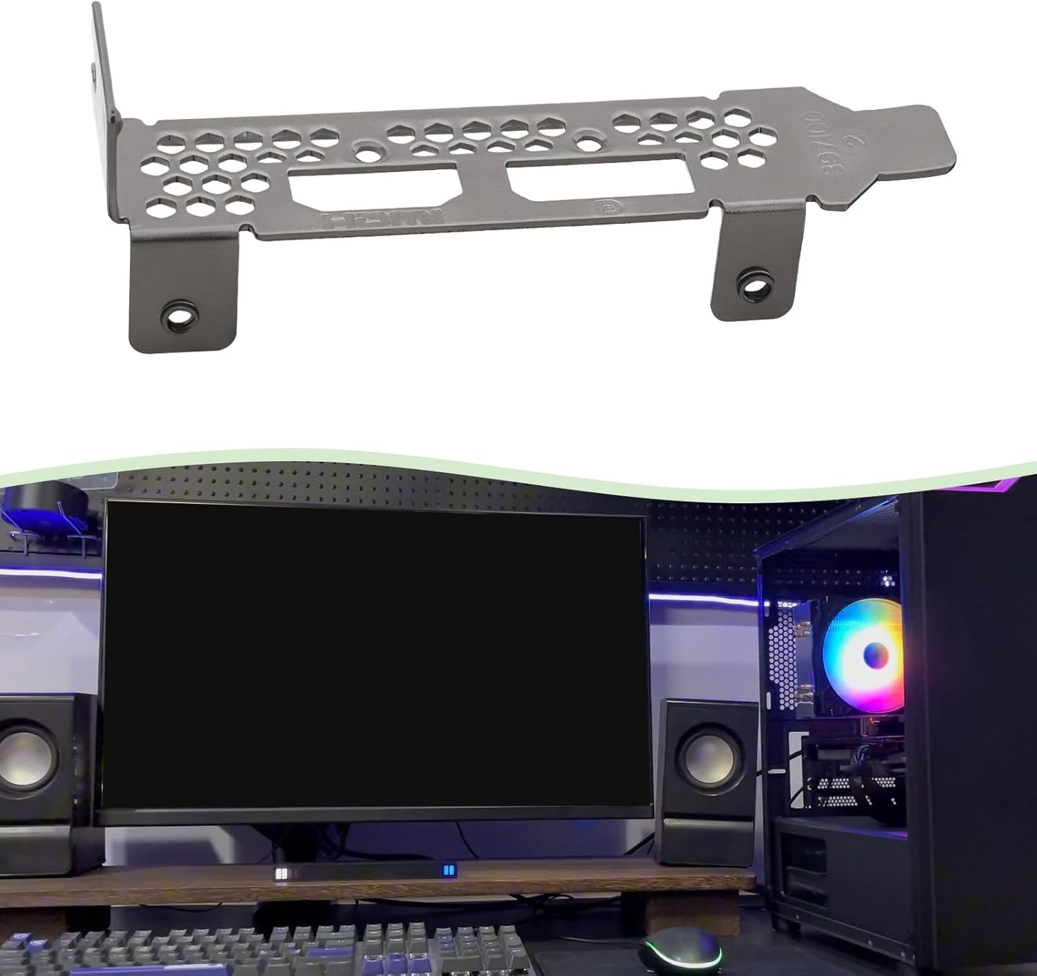 YINETTECH DP+HDM Low Profile Graphics Card Bracket Compatible with Sapphire AMD HP Radeon RX 6400 image number 4