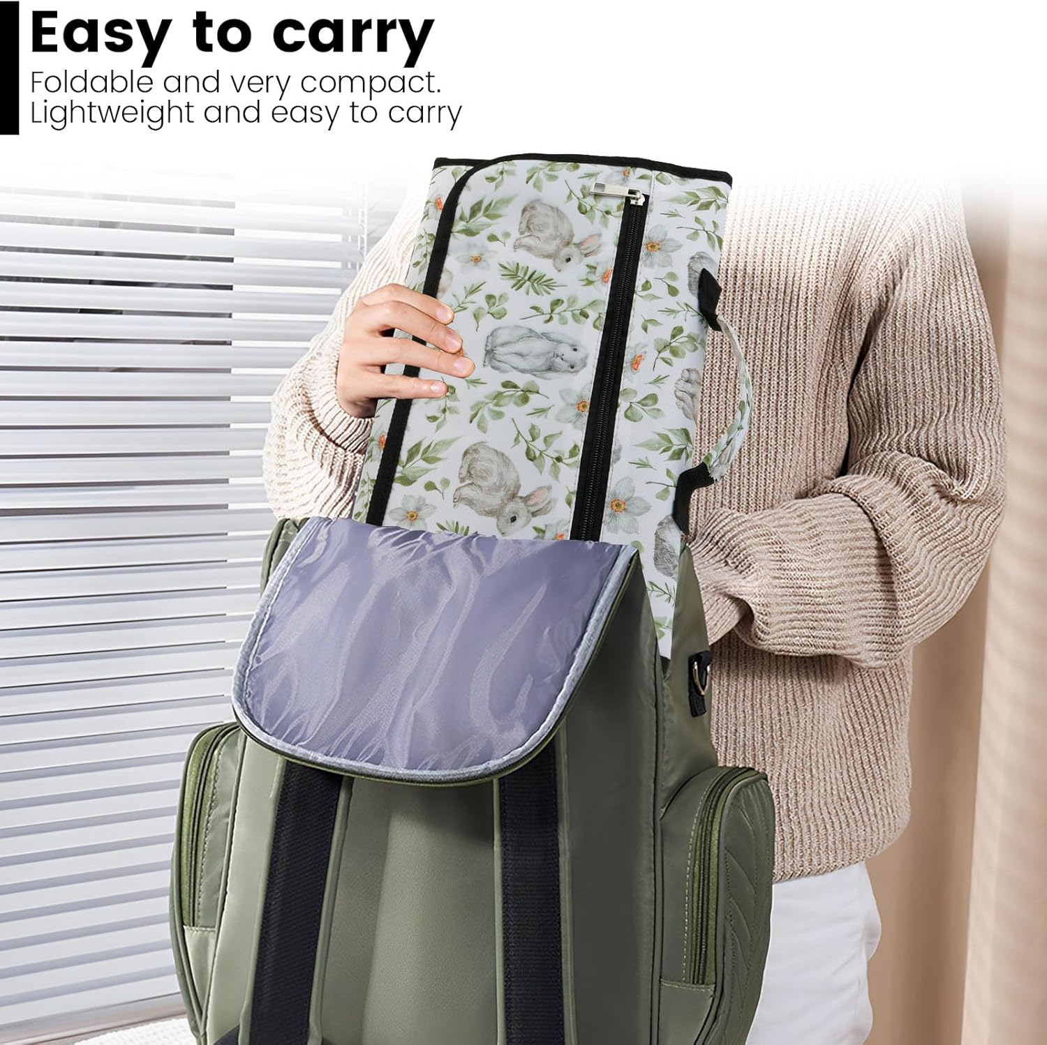 Portable Diaper Changing Pad Waterproof Nappy Changing Mat with Wipes Pocket Foldable Changing Mat Baby Changing Pad Foldable Nappy Changing Kit for Home Uasge and Travel (01) image number 1