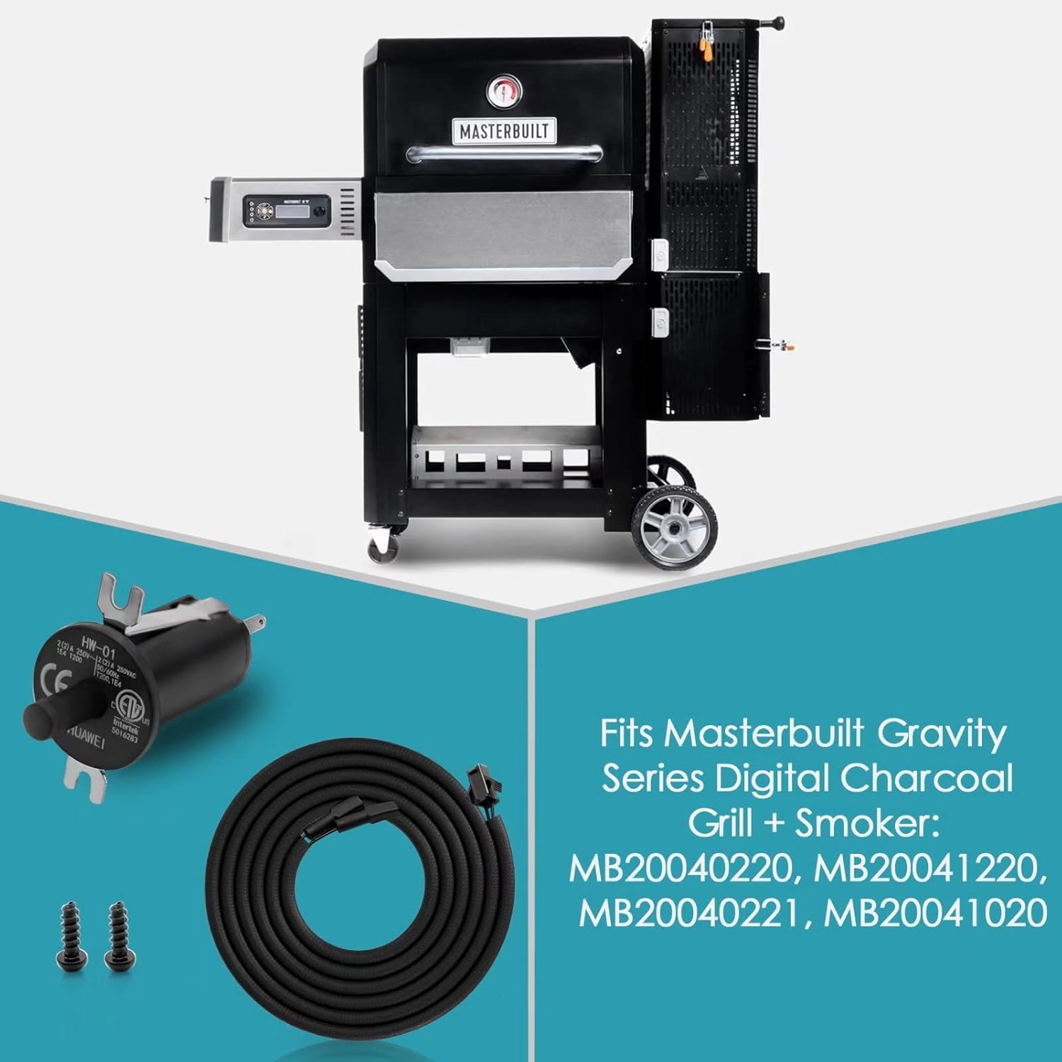 Hopper Lid/Door Switch Kit, Replacement Part for Masterbuilt Gravity Series 560/800/1050 XL Digital Charcoal Grill + Smokers, 1 Pc Hopper Lid/Door Switch and 1 Pc Hopper Wire - 2Pcs Meat Probe image number 4