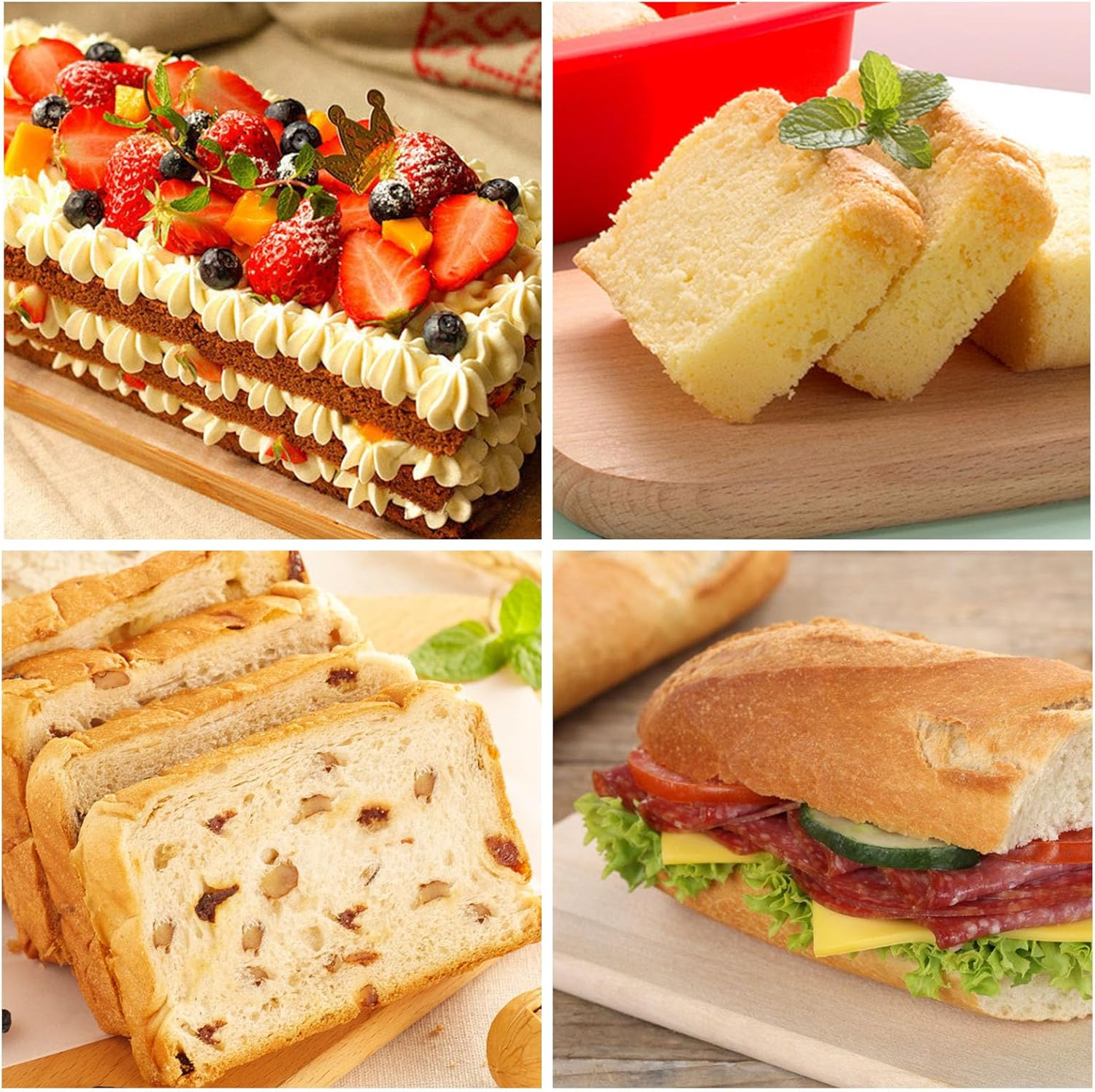 Mini Silicone Loaf Pan Set, 4Pcs Non-Stick Rectangle Silicone Bread Pan, Food Grade Mini Loaf Pans for Baking, Perfect for Bread, Cake, Brownies, Meatloaf, Ideal for Home Baking and Cooking Essentials image number 6