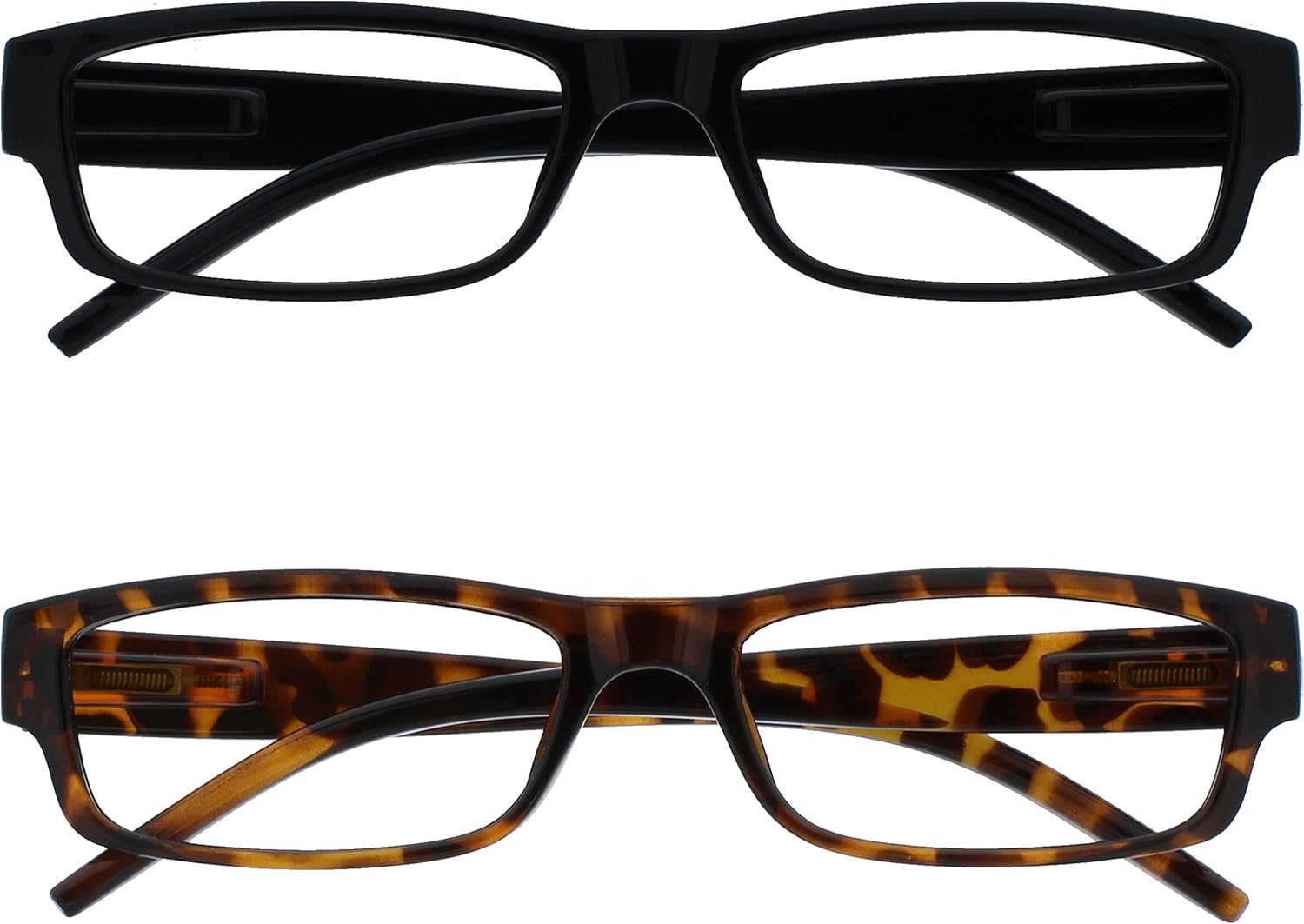 The Reading Glasses Company Black & Brown Tortoiseshell Lightweight Readers Value 2 Pack Mens Womens RR32-12 +1.50