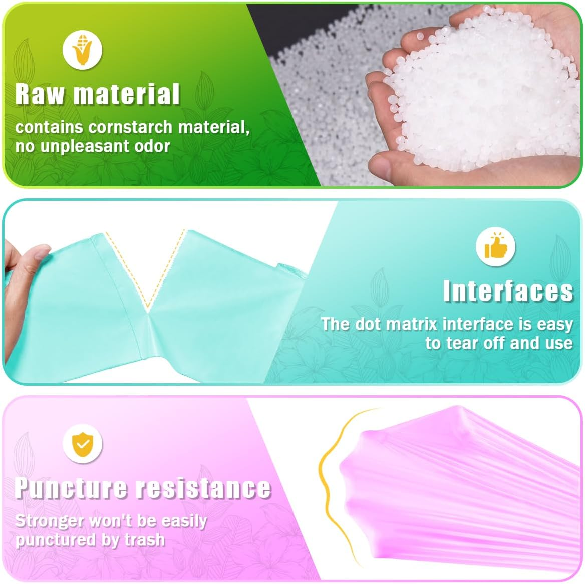 Small Compostable Bin Liners 3 Gallon Garbage Bags 120 Count,10L Bin Bags Biodegradable Trash Bags for Bathroom Office Bedroom,Colorful image number 6