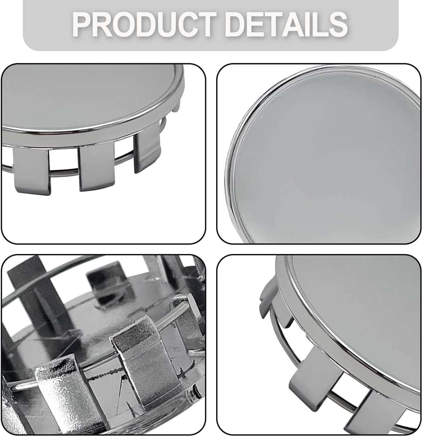 Wzenclave 4 Pcs Car Wheel Hub Center Cap ABS Rust-Proof Durable Snap-In Anti-Falling Fastening Installation Accessories 60Mm OD 58Mm ID for Most Cars Car Modification Wheel Hub Universal Wheel Cover image number 3