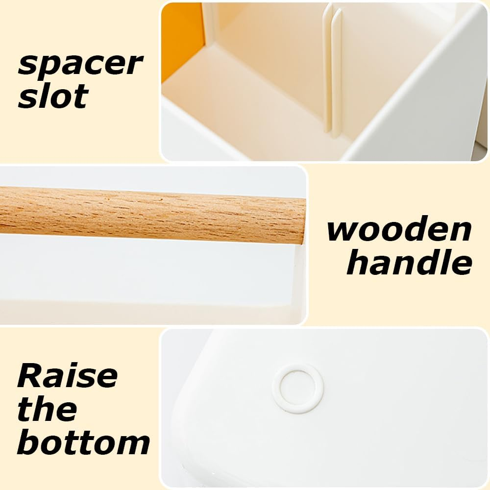 2 Pack Art Caddy Organizer,Large Pen Holder,Pen Storage Box with Handle,Classroom Art Organizers,Diy Divided Basket,For Makeup Art Supplies, Sewing, Colored Pencils image number 6