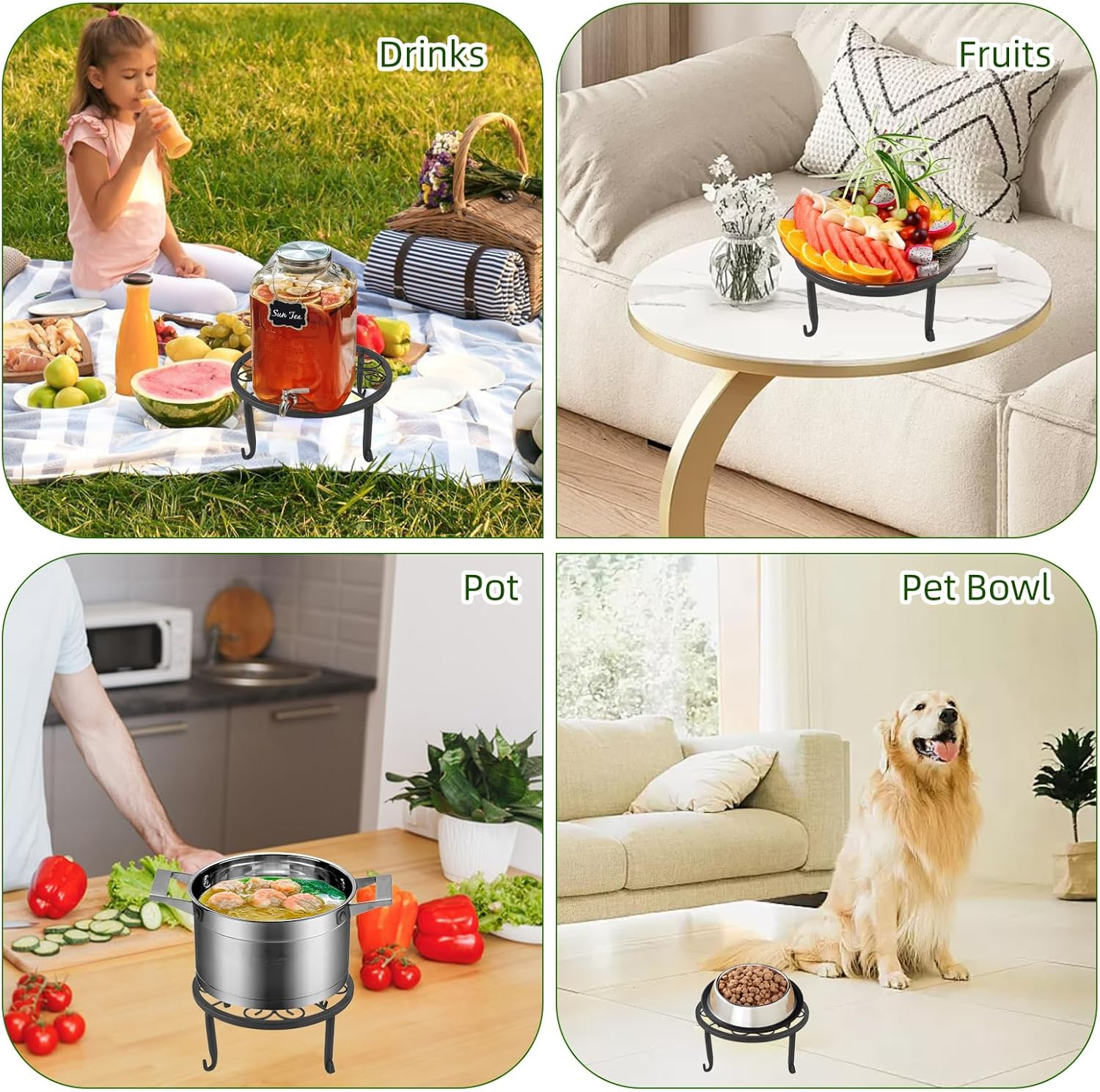 6 Pack Outdoor Plant Stand, Heavy Duty Metal Plant Pots Indoor, Flower Stand Indoor Outdoor, Rust Proof Iron Planter Stands, Multi-Size Metal Plant Rack, Garden Flower Pot Stands for Home Patio Yard image number 5