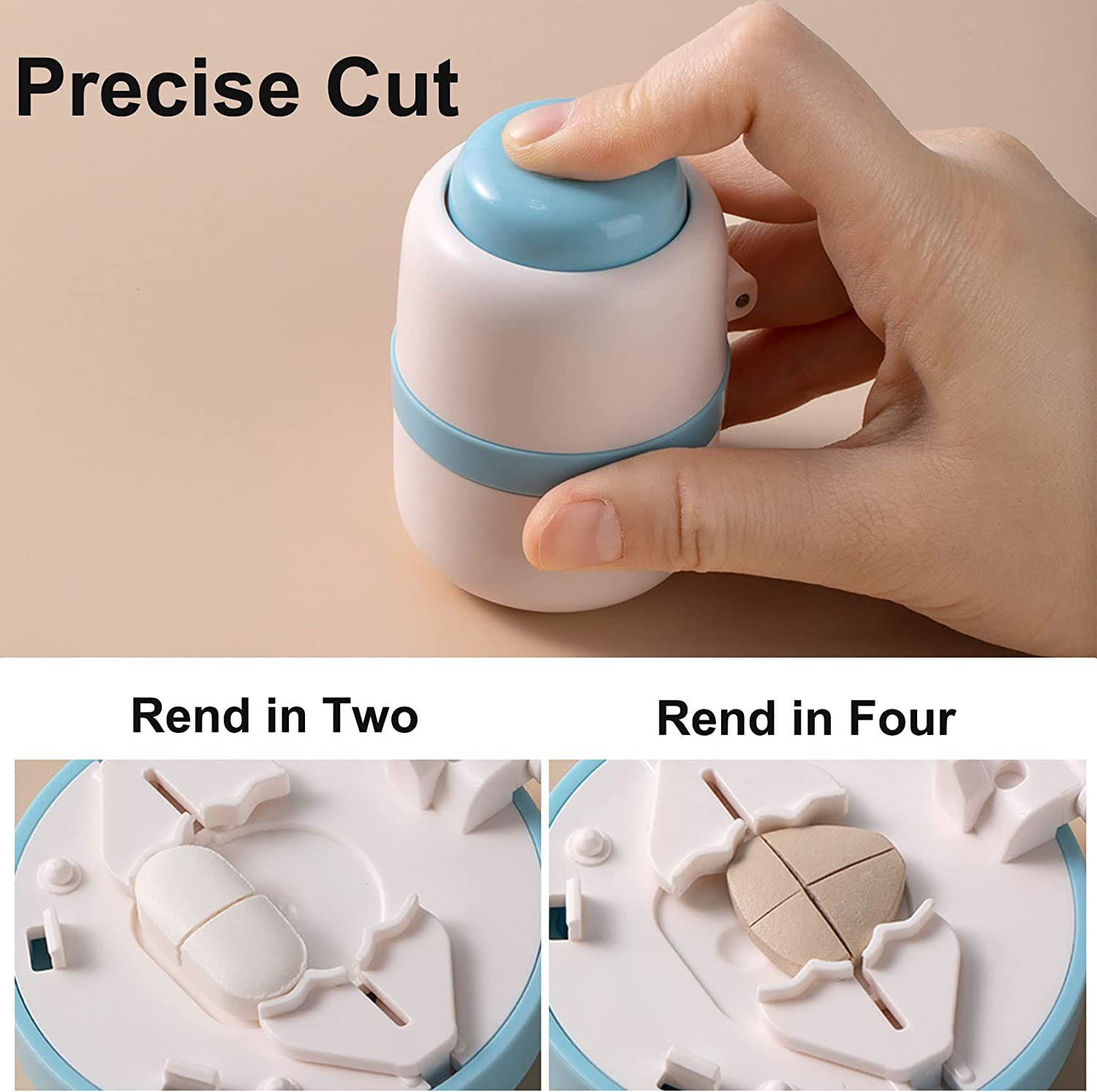 Pill Cutter for Small Pills 1/4, Crusher Tablet into Half or Quarter, Hidden Safety Blade Portable Pill Splitter Box for Going Out or Traveling image number 6