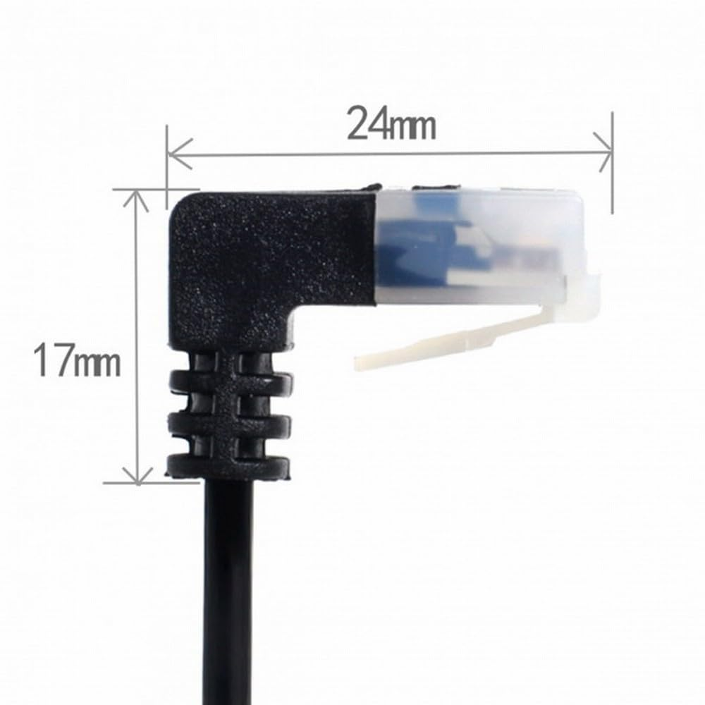 Cablecc Ultra Slim Cat6 Ethernet Cable RJ45 down Angled to Straight UTP Network Cable Patch Cord 90 Degree Cat6A LAN for Laptop Router TV Box 3M image number 3