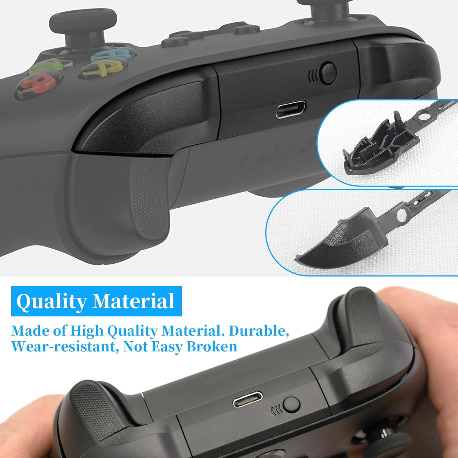 Replacement Bumpers LB RB Trigger Bumper Button Compatible with Xbox Series X/S Controller - Durable Gamepad Buttons - Easy Install Repair Parts - Official Style Replacement Accessories (4 PCS) image number 6