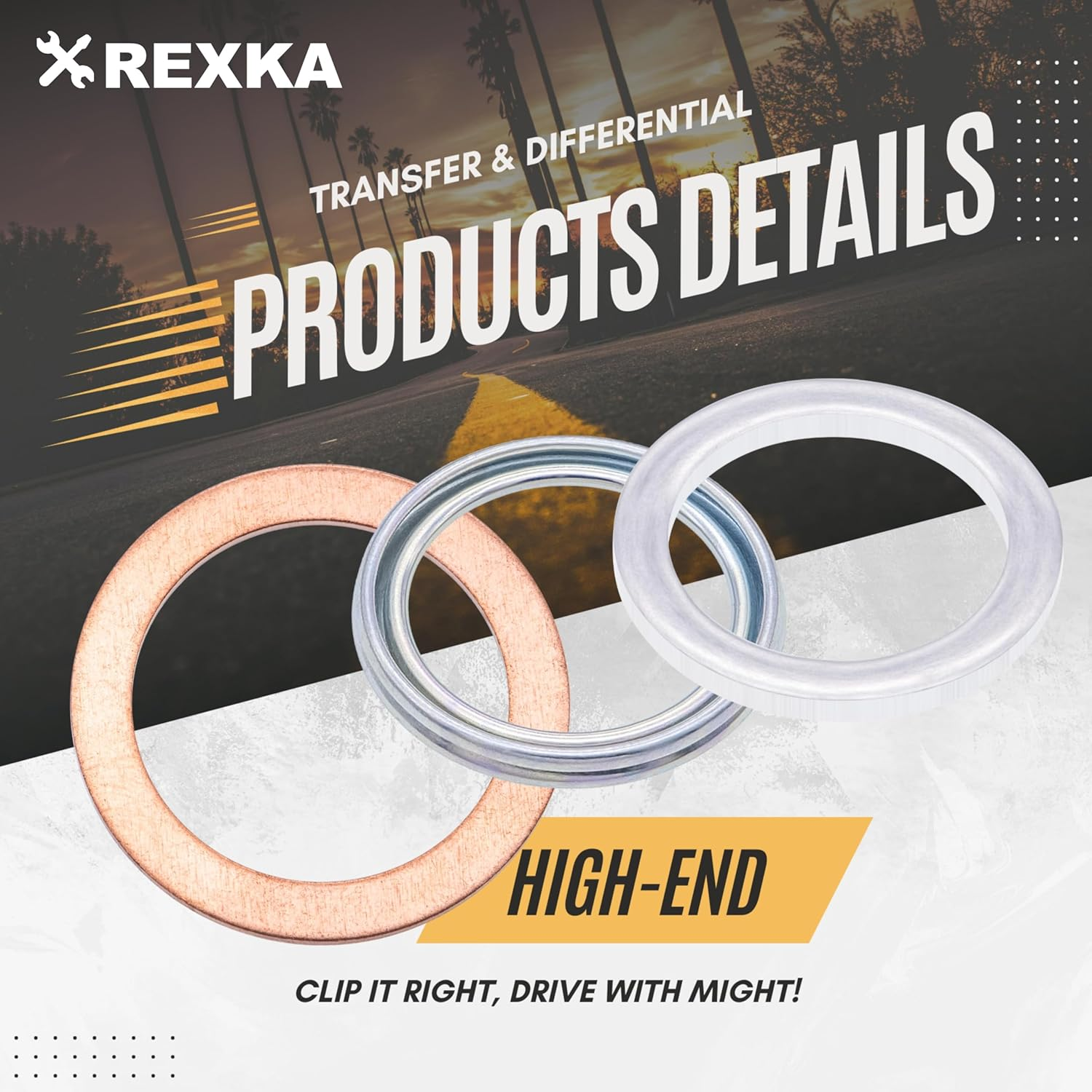 Rexka Transfer & Differential Service Gasket Kit Fits Toyota Lexus 4Runner Land Cruiser Tundra Tacoma FJ Cruiser Highlander RAV4 Sequoia Sienna 12157-10010 90430-24003 90430-18008 (Pack of 12) image number 3