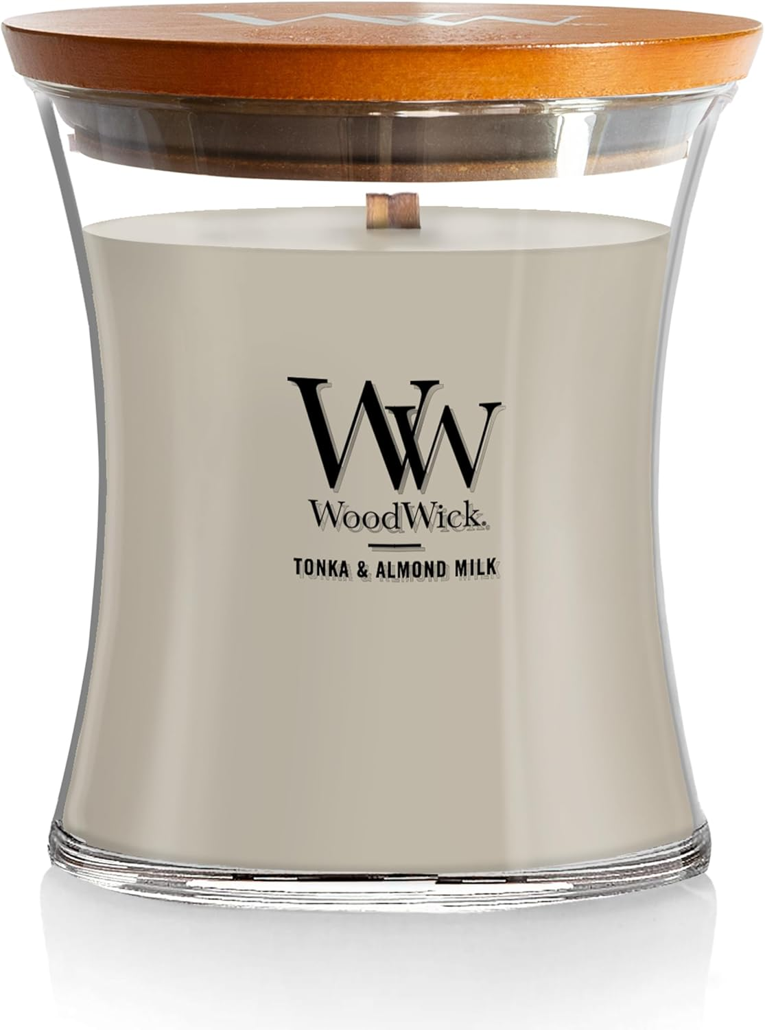 Woodwick Tonka and Almond Milk Jar Candle, Medium