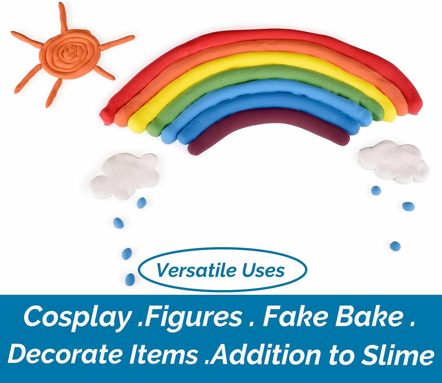 BOHS Modeling Foam Clay Tools Kit - Air Dry,Squishy - for Craft Project Supplies, Party Favors,Slime Making - 24 Colors,1.76 OZ (50 Grams) per Color - with Tools, Roller, and Cylinder Shaping Sheet image number 5