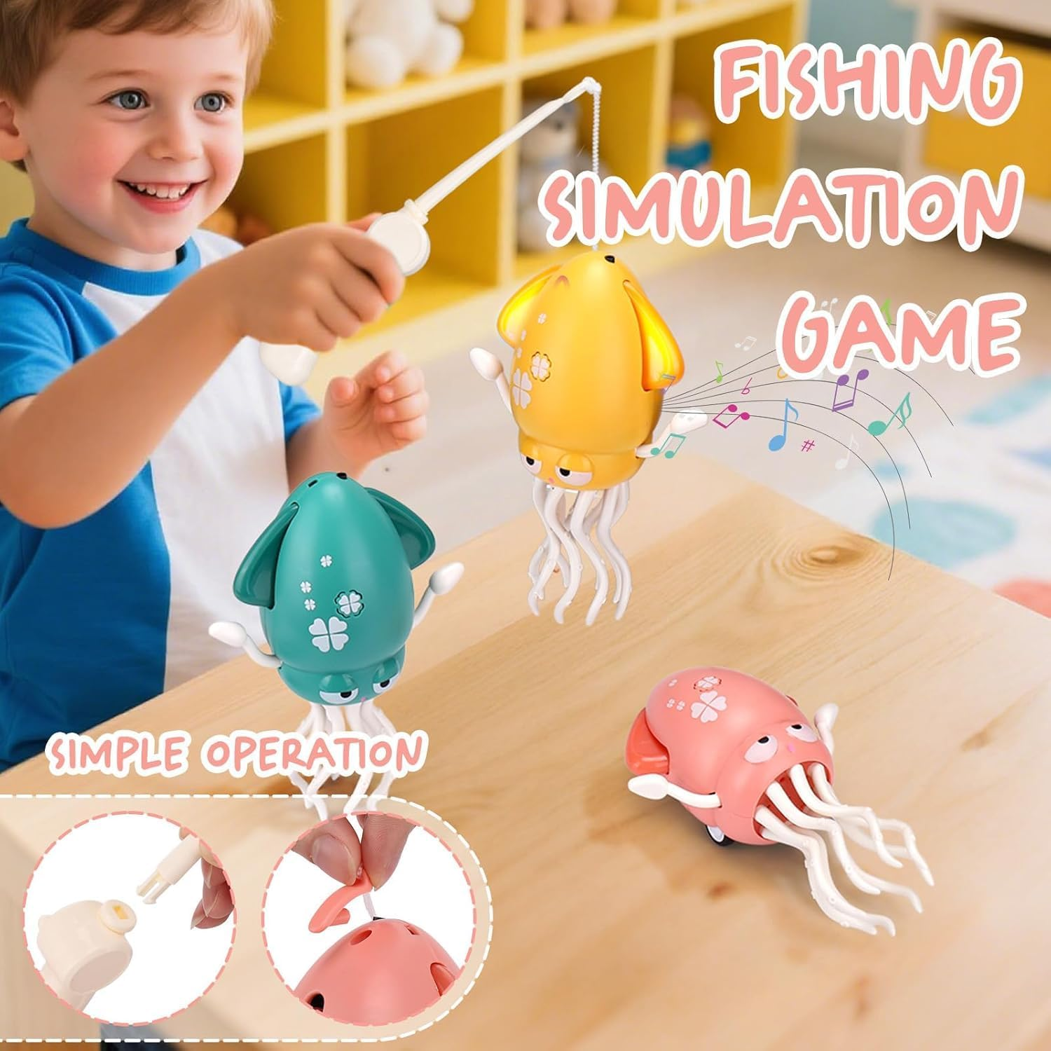 Electric Dancing Octopus Toy, 2025 New Crawling Dancing Automatic Obstacle Avoidance Octopus Sensor Toy，Crawling Tummy Time Toys for Kids，With Lights & Music (Yellow) image number 4