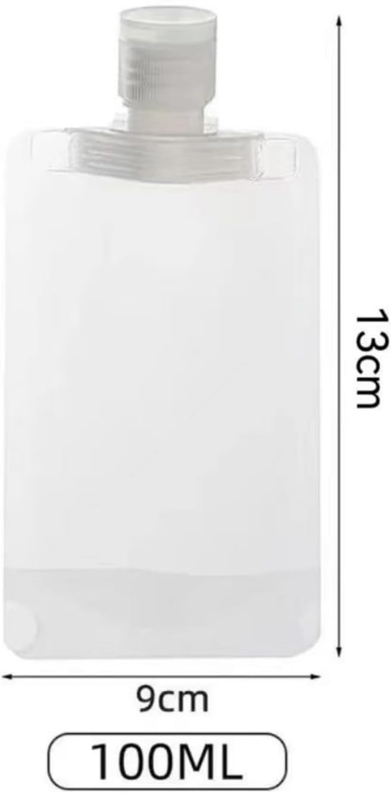 Suytvenxau 10 Pcs Travel Toiletries Pouches, 100Ml Travel Bottles Set for Toiletries, Portable Refillable Stand up Pouch for Shampoo, Conditioner, Lotion, Liquids image number 1