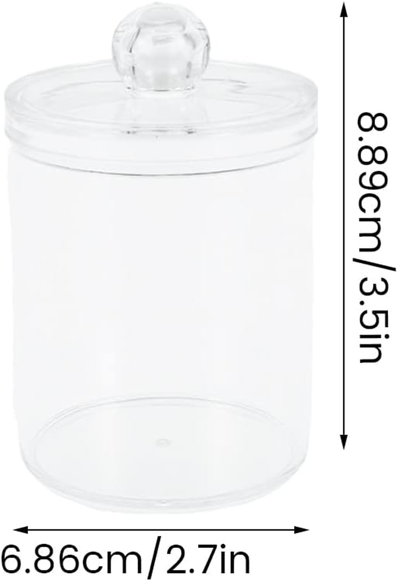 4 Pack Qtip Holder Dispenser for Cotton Ball, Transparent Dust-Proof Cotton Ball Pad Swabs Make up Pads Dispenser, Bathroom Accessories Storage Organization Vanity Makeup Organizer