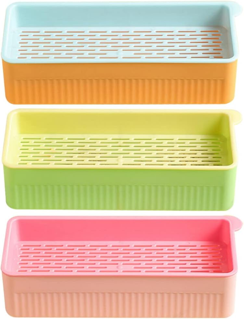 PATKAW Cat Grass Planter Germination Trays 3 Pieces Germination Trays Wheatgrass Cat Grass Box Cat Grass Germination Tray for Garden image number 3