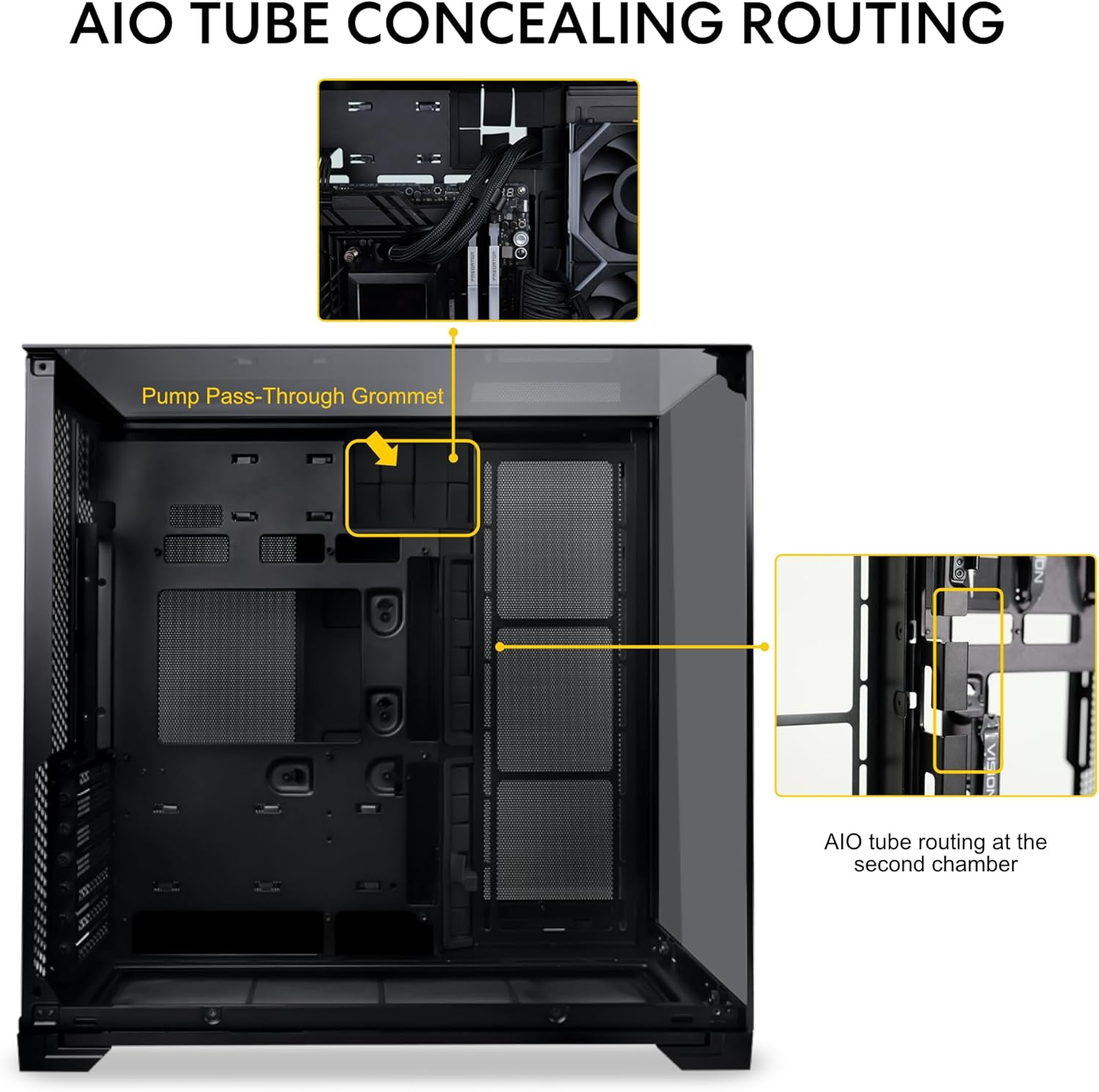 Lian Li O11 Vision Compact Black-Steel-Tempered Glass ATX Mid Tower Computer Case-Back Connect Support-O11Vpx image number 5