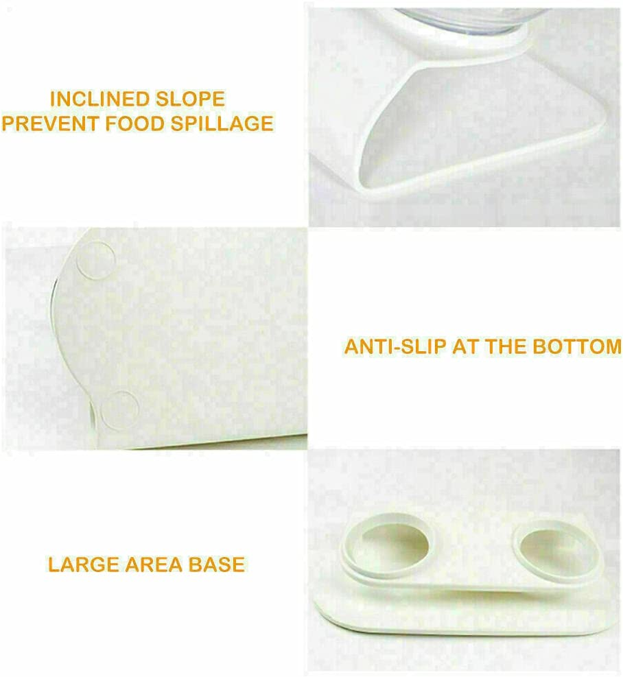 Double Elevated Cat Dog Pet Bowl Feeder Food Water Raised Lifted Stand Bowls Clear+ Black image number 1