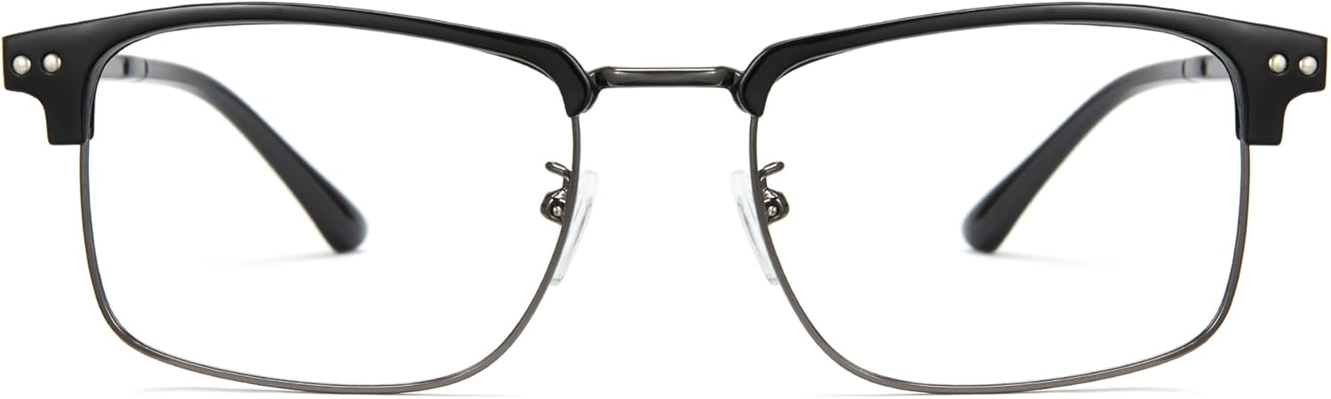 Cyxus Blue Light Glasses Half Rimless Clear Lens Computer Eyeglass Frame for Men image number 2
