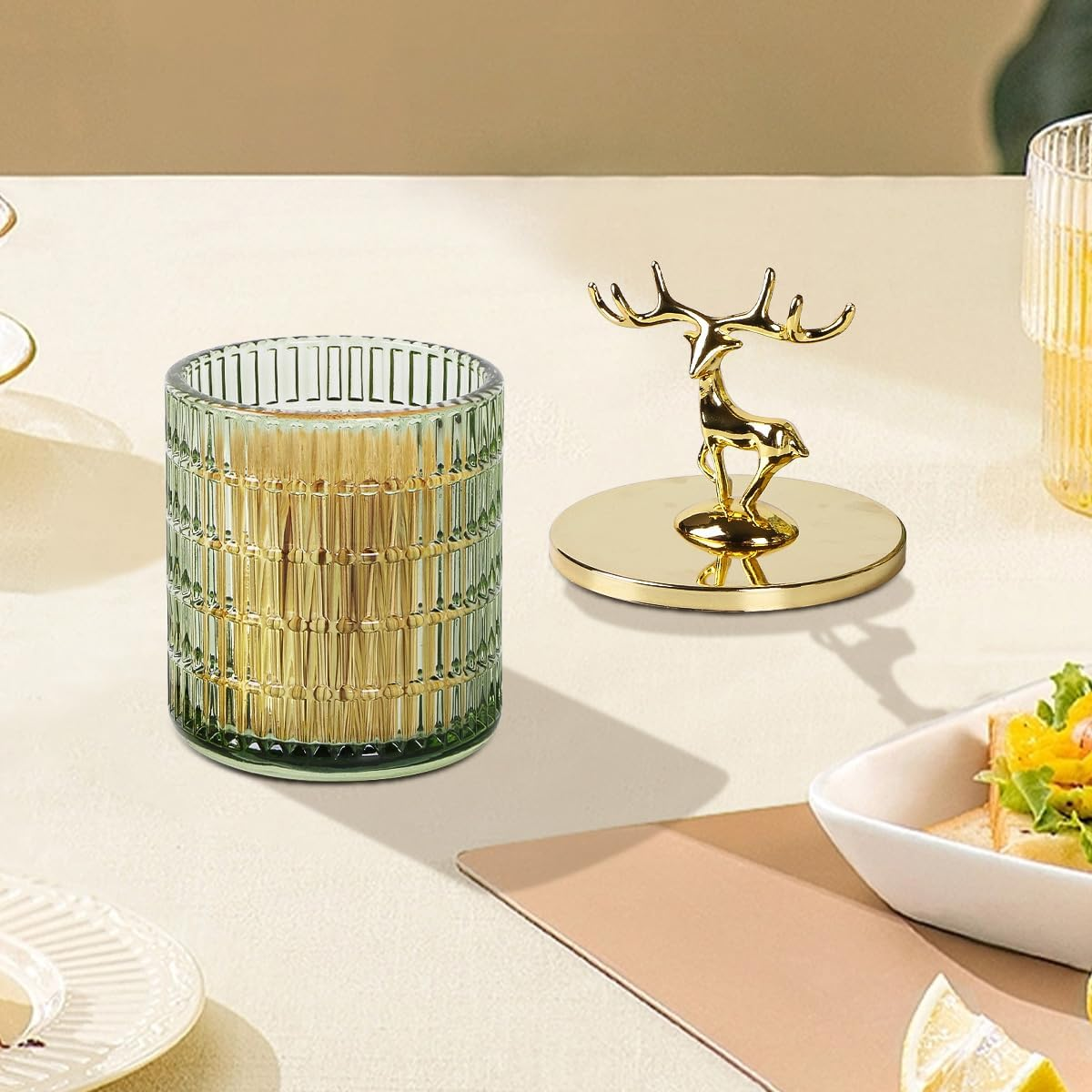 Tonxus Glass Apothecary Jars with Lid, Green Qtip Holder for Bathroom Decor, Bathroom Canisters Storage Organizer for Cotton Swabs, Balls, Pads, Floss Picks, Candy, Jewelry - Pink A image number 6