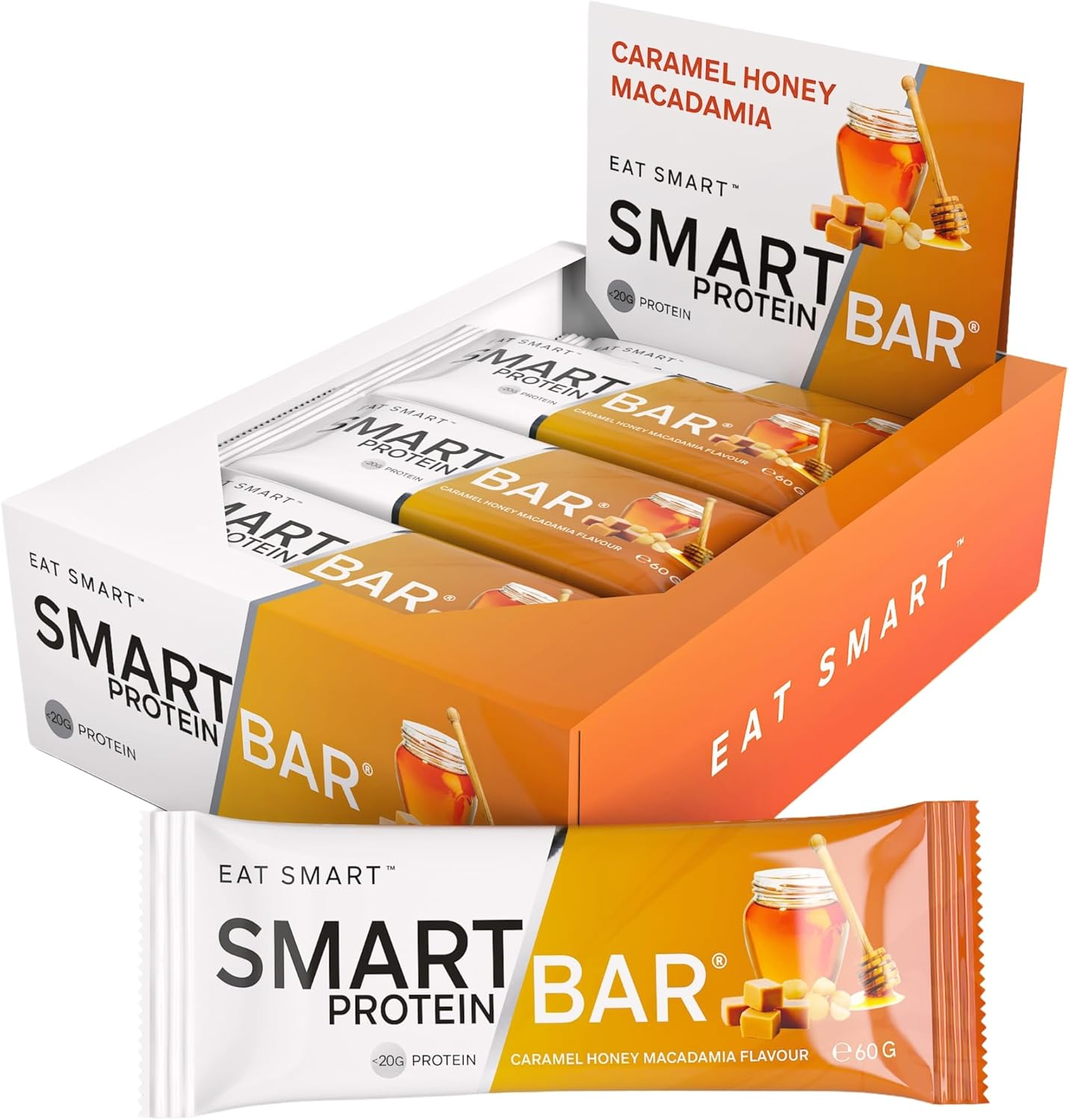 Smart Bars Protein Bar - Caramel Honey Macadamia, 12 X 60 G | 19.1 G High Protein Snack, Keto Friendly, Nutritional, Low-Carb, Low Sugar image number 3