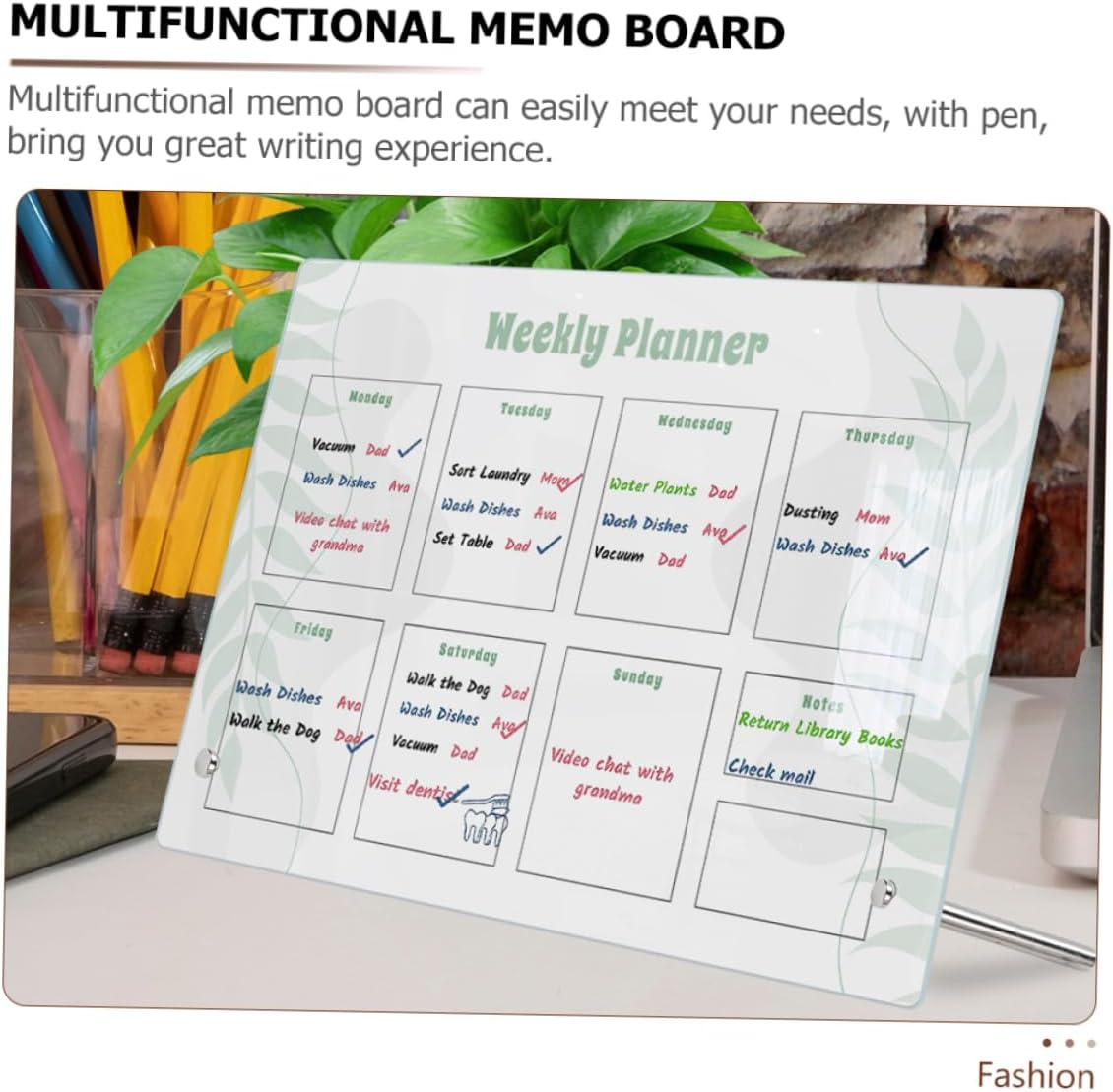 NUOBESTY Dry Erase Acrylic Note Board Whiteboard for Office Kitchen Home Planning Writing Board image number 3