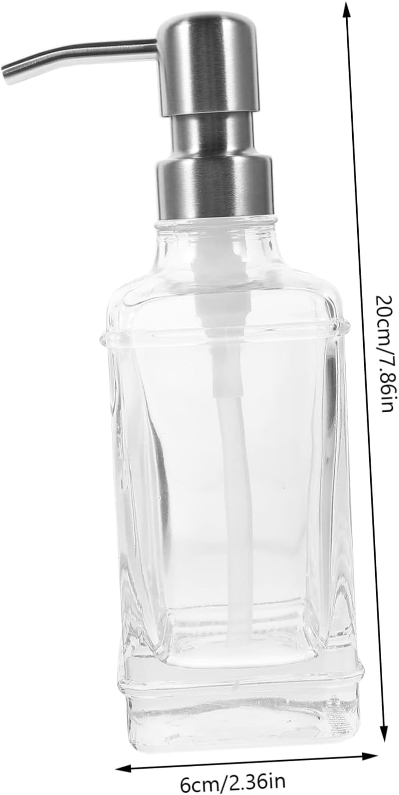 LIFKOME Stainless Steel Glass Liquid Soap Dispenser Pump Refillable Foaming Hand Wash Dispenser for Bathroom Kitchen image number 5