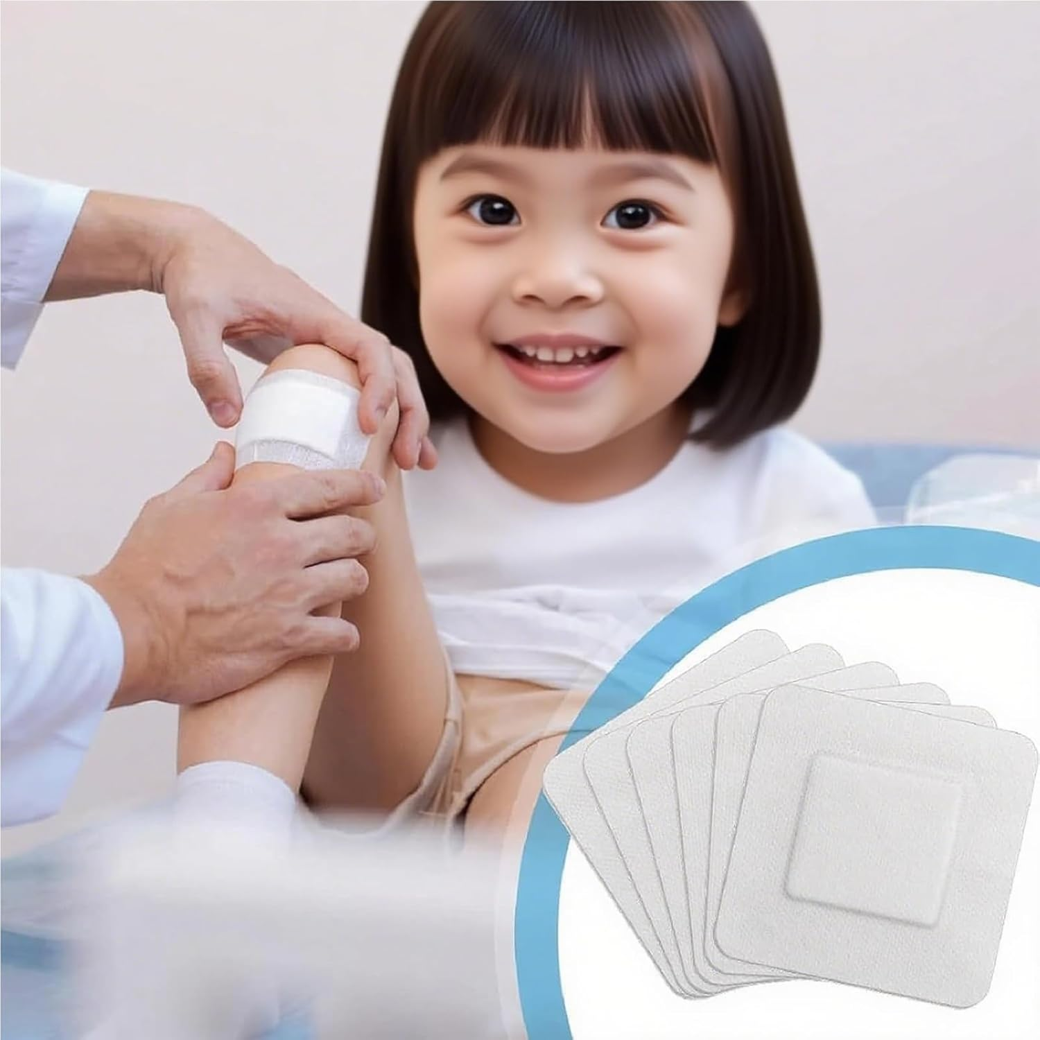 30 PCS Adhesive Wound Dressing, Non-Woven Cotton Breathable Plasters for Skin, with 6X7Cm, 10X10Cm, 10X15Cm Sizes, Ideal for Minor Cuts and Post-Surgery Care image number 6