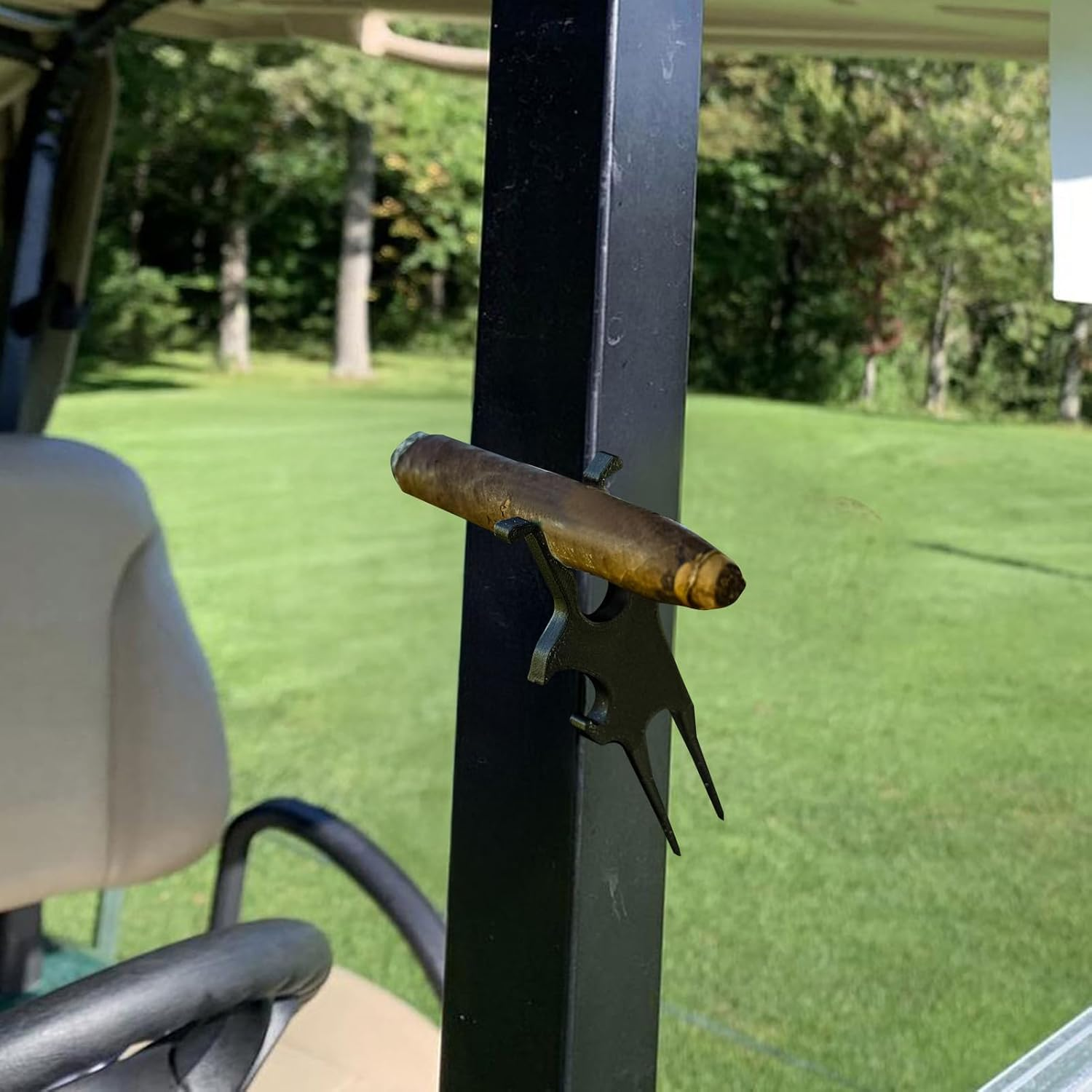 Golf Cart Multi-Tool with Magnetic Cigar Holder, Divot Tool, Ball Marker