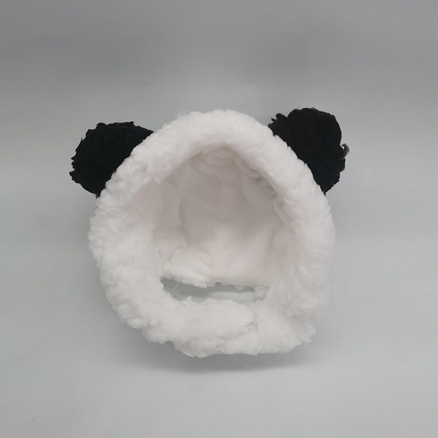 Cat Hat with Bear Ears Cute Cat Costume Bear Hat Adjustable Soft Plush Pet Headband Dress up Party Headwear Accessories for Small Puppy Dog Kitten (White+Black) image number 4