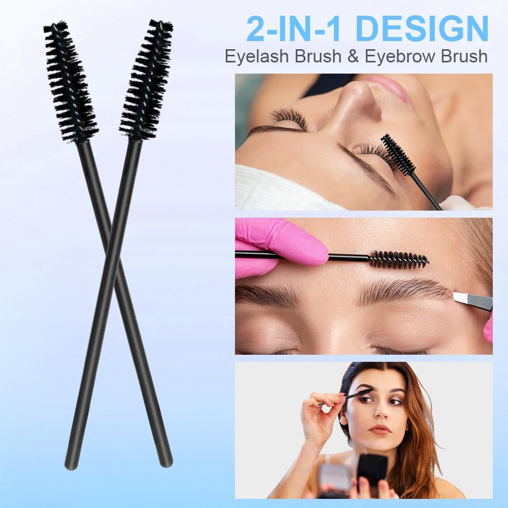 LOPHE Black Eyelash Brushes, Disposable, Pack of 120 Eyelash Brushes, Mascara, Wands, Bendable, Eyelash Brush Tube for Combing and Extending Eyelashes - Black 120Pcs image number 3