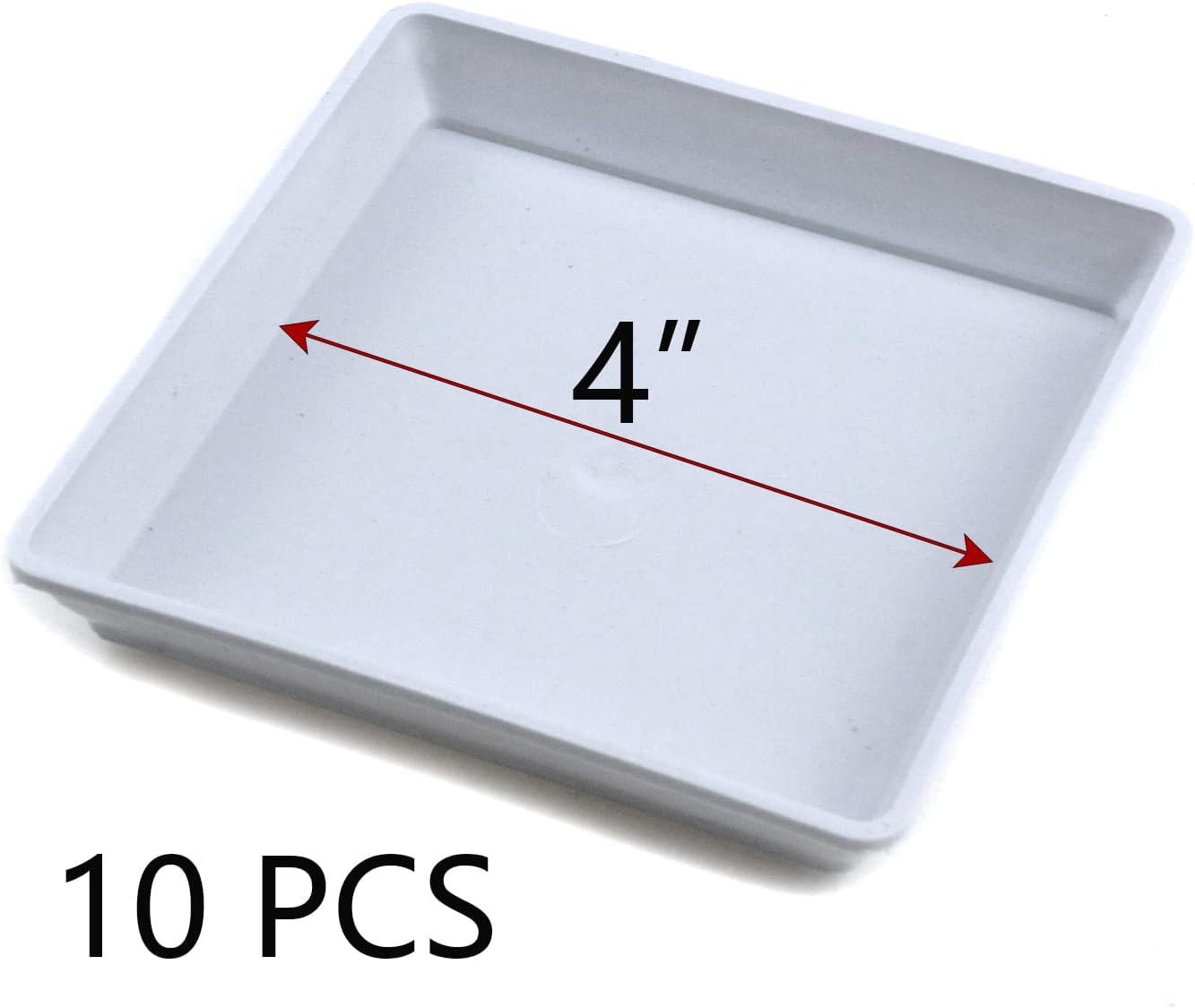Pufguy Plant Saucers White Plant Tray 4.7" X 4.7" Square Drip Trays Planter Pots - 10Pcs image number 5