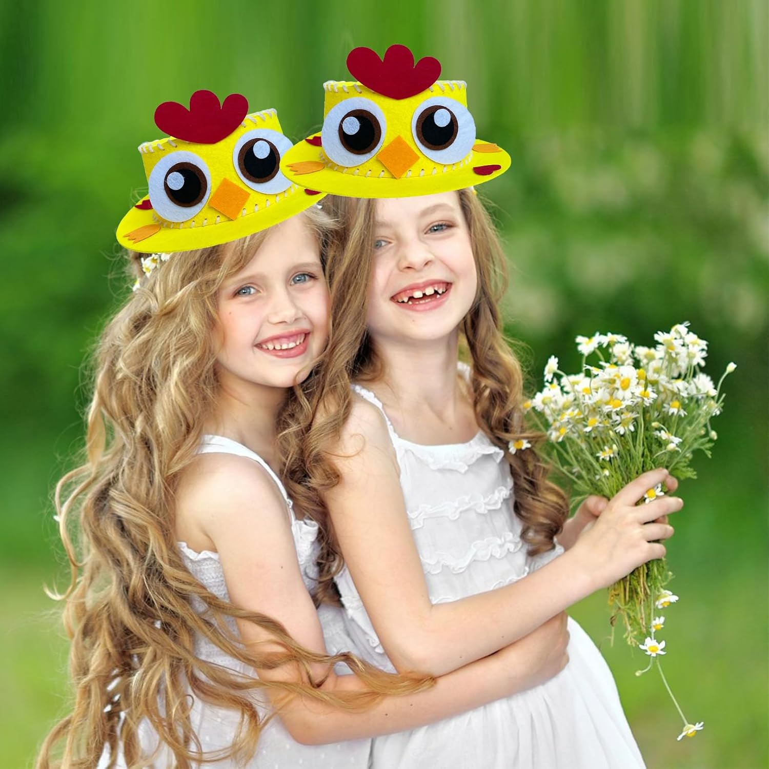 Easter Bonnet Decorations Kit,Yellow Chick Make Your Own Easter Bonnet for Boys & Girls,For Kid Party Activities Decorate,Diy Easter Hat Kit,Easter Party Favors,Easter Craft Supplies