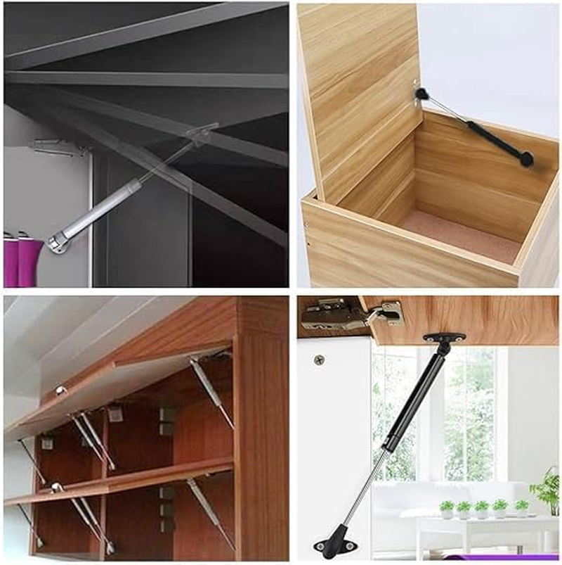 2 Pcs Soft Closing Hydraulic Gas Strut Lid Support, Adjustable Lifting Buffer Hinges for Cabinet Flip-Up Doors and Toy Boxes image number 1