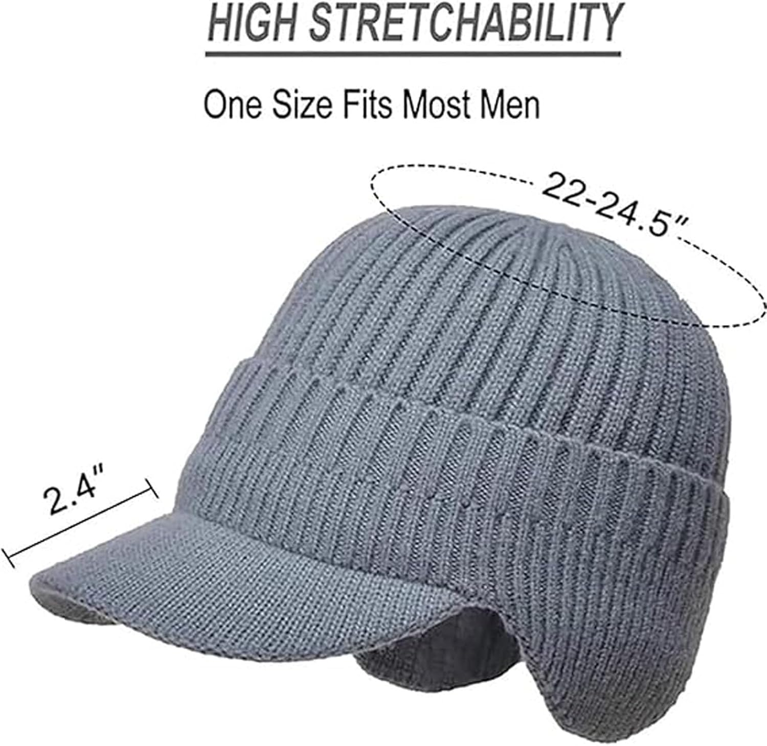 Joyhnny Cozyhead Beanie,Johnny Cozy Head Beanie,Sherum Winter Warm Caps with Brim,Warm Ear Protection Fleece Knitted Hat image number 4