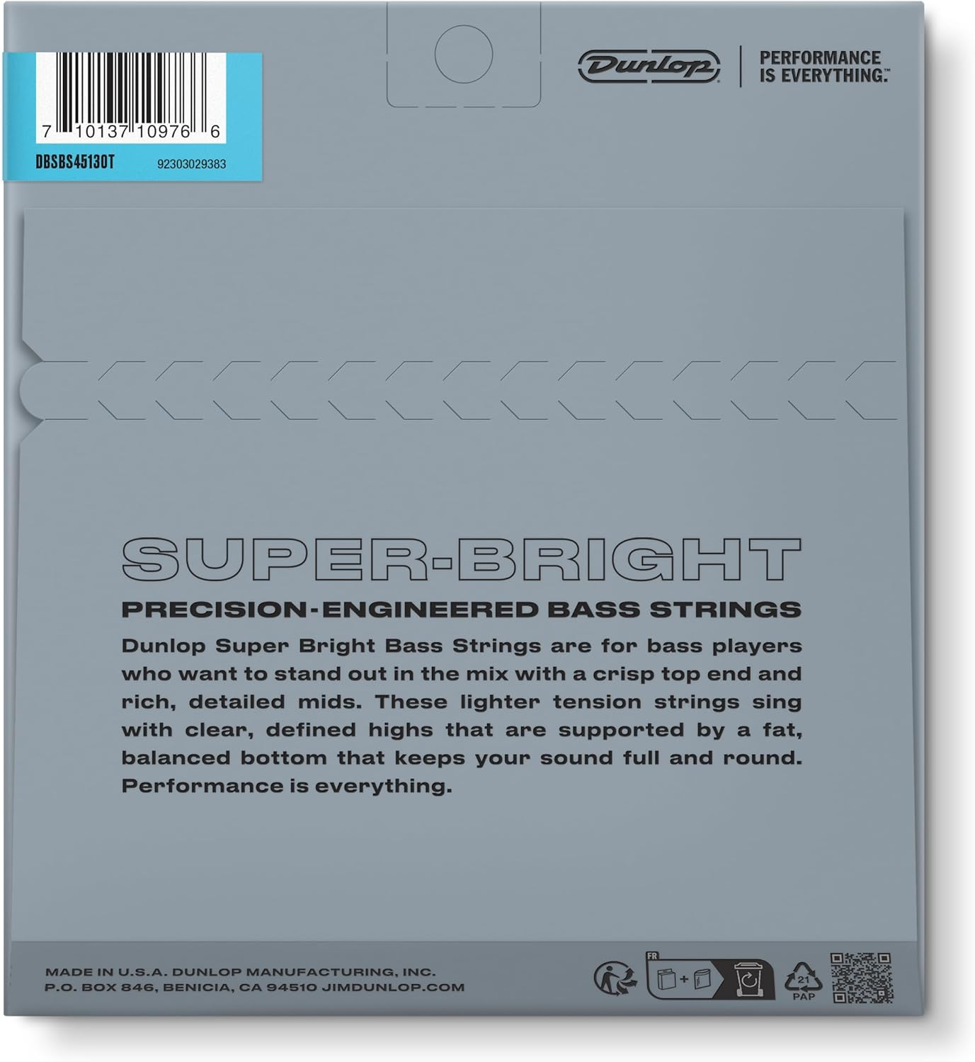 JIM DUNLOP Super Bright Stainless Steel Tapered Bass Strings 45-130 | 5-String