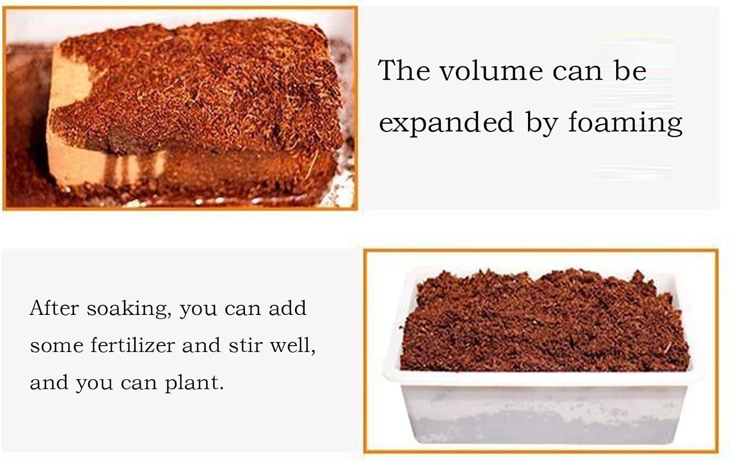 Vgvgaj Organic Coco Coir | Coco Coir Block - Ph-Balanced Moisture Supplies for Vegetables Houseplants Gardening Indoor Flowers Outdoor image number 3