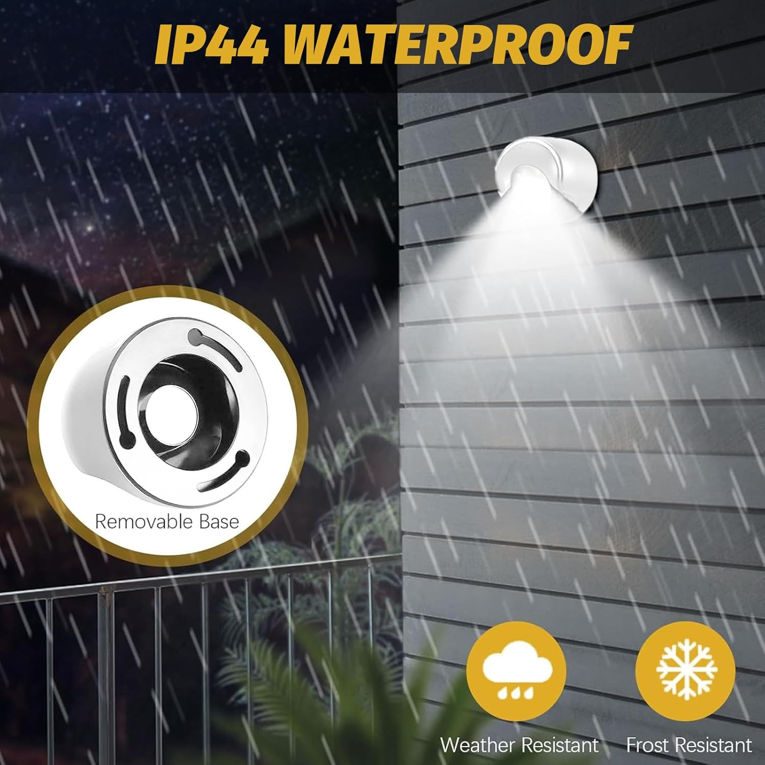 Motion Sensor Light Indoor 6000K Cool White, Energy-Saving, Auto On/Off&mdash;For Walls, Yards, Porches&mdash;Ideal for Homeowners, Renters&mdash;Fits Battery Operated Outdoor Lights (2-Pack, Black & White) image number 5