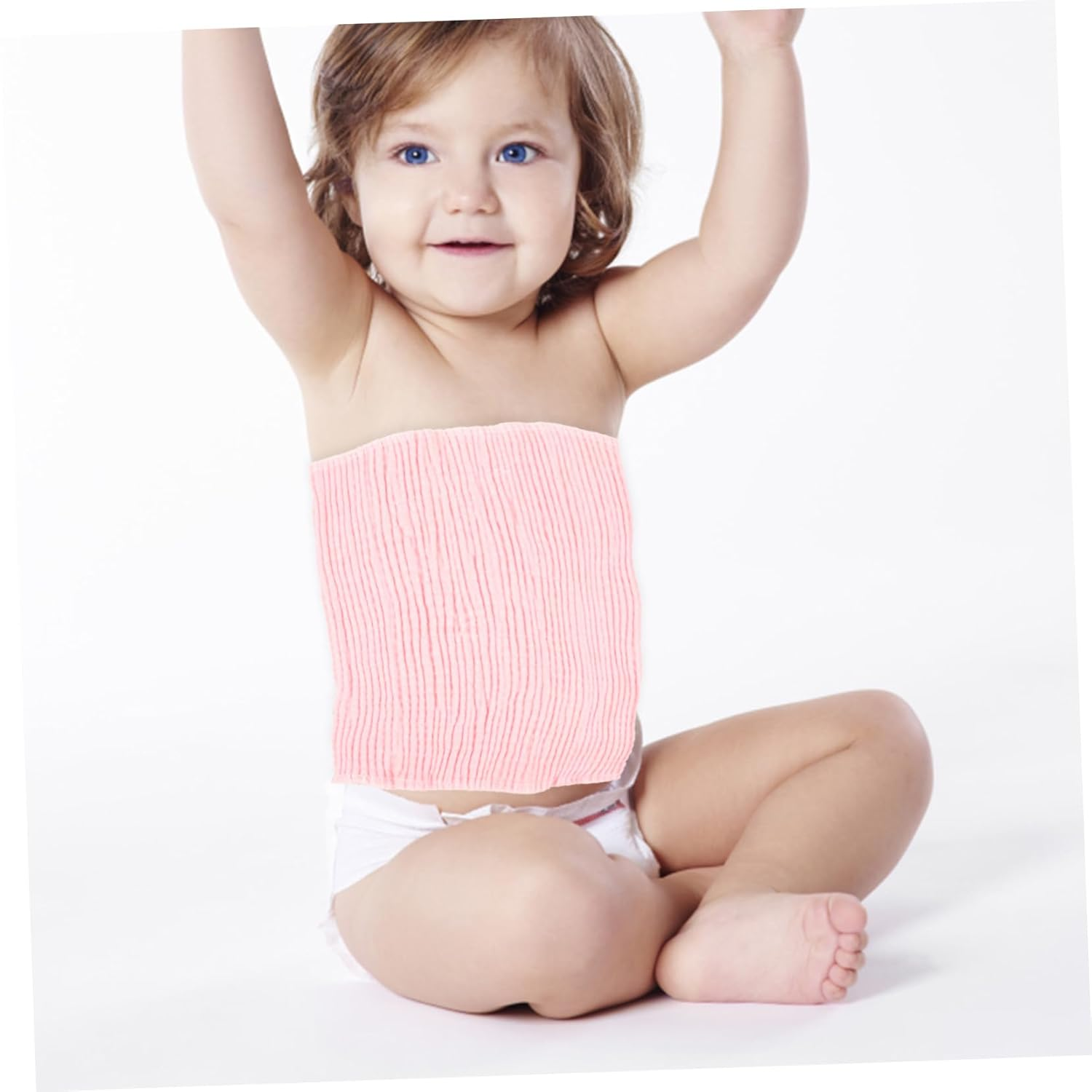 Bestonzon 5Pcs Cotton Belly Bands for Boy Girl Newborn Navel Cord Support Warm Protective Straps Includes Pink White Green Yellow Blue