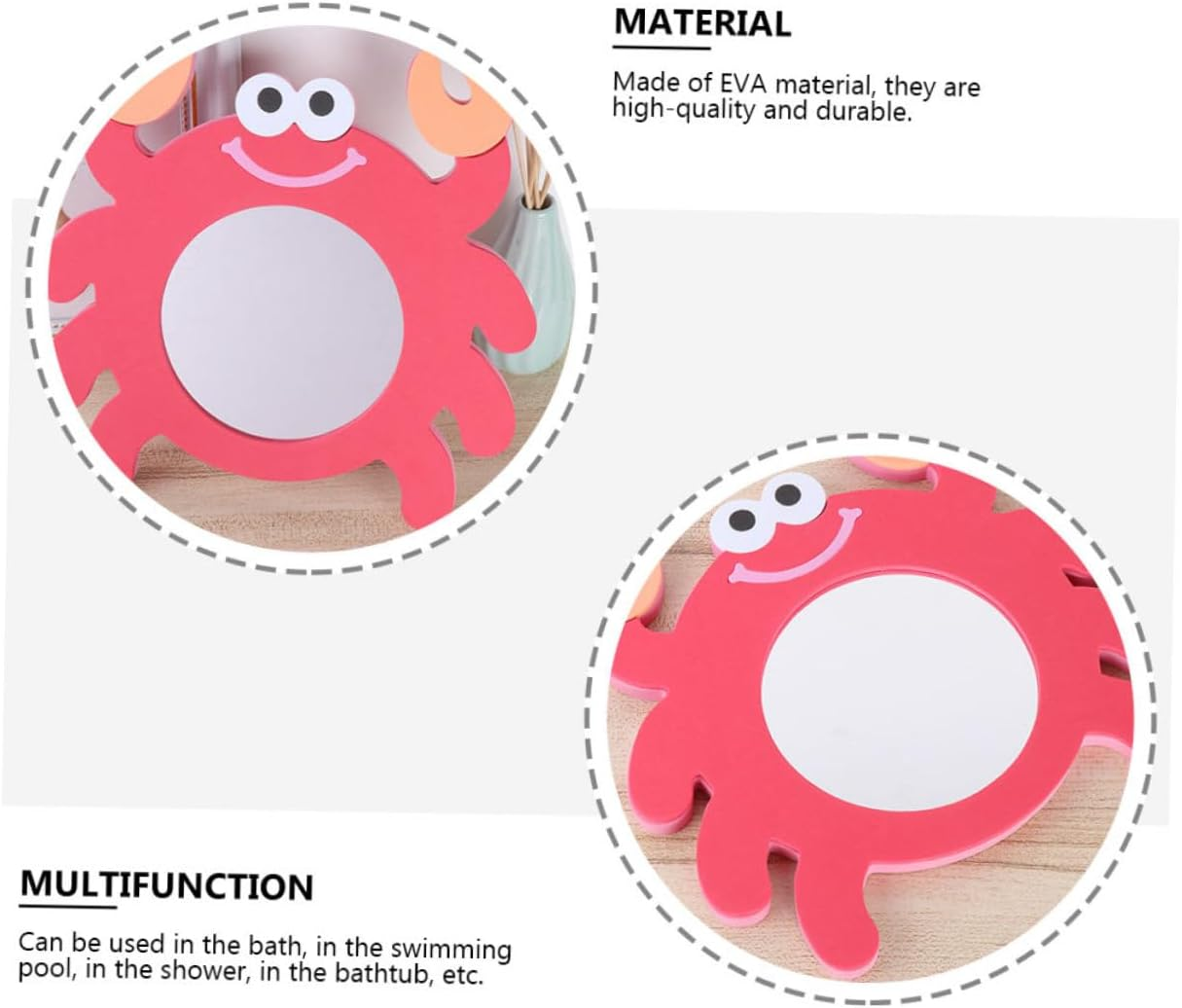 Totority 3 Pcs Eva Cartoon Mirror Bath Toy Summer Toys for Mirror Bathtub Bathing Time Toy Fun Bath Toys Mirror Bath Toy Cartoon Mirror Toys Take a Bath Child image number 2