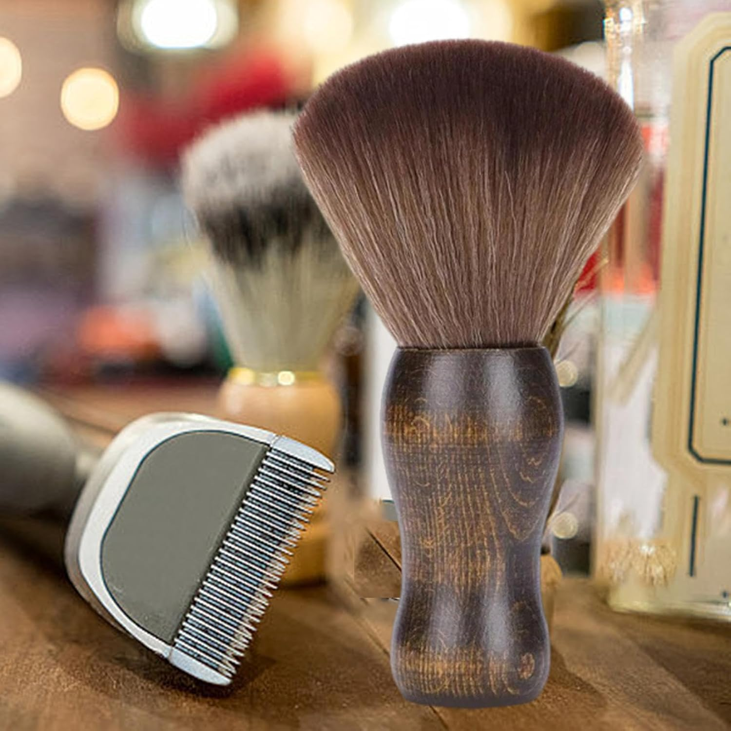 Zialofi Soft Barber Brush Neck Duster Makeup Home Cleaning Face Brush Hair Sweep Tool for Barbershop, Hairdresser, Household, Haircut image number 2