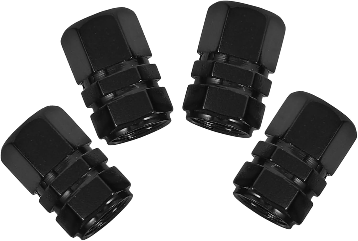 Mikinona 4Pcs Car Tire Valve Caps Aluminum Alloy Decorative Replacement Stem Covers for Automotive Wheels, Black White Leopard Pattern, Suitable for Vehicle Tire Accessories image number 4