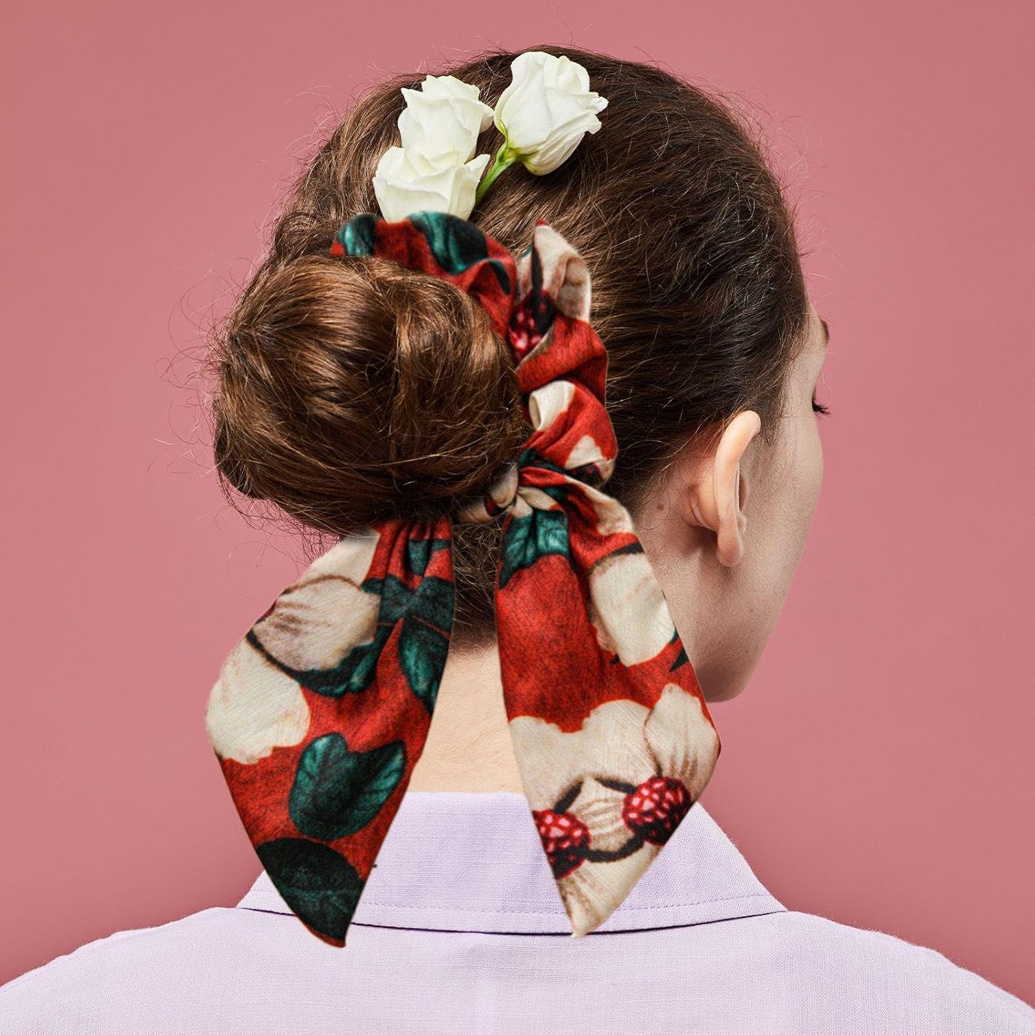 Pack of 2 Bow Hair Bobbles Retro Hair Bobbles Elastic Hair Ties Ponytail Hair Ties Hair Accessories