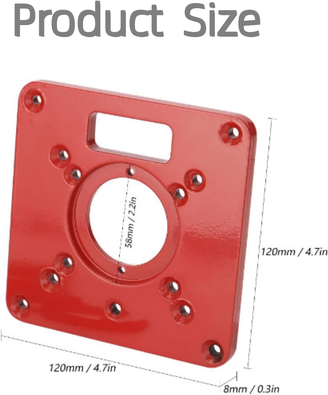 Router Table Insert Plate Aluminum Alloy Compatible with Makita Routers Trimming Machine Flip Board Woodworking Engraving Machine Accessory 120X120X8Mm image number 3