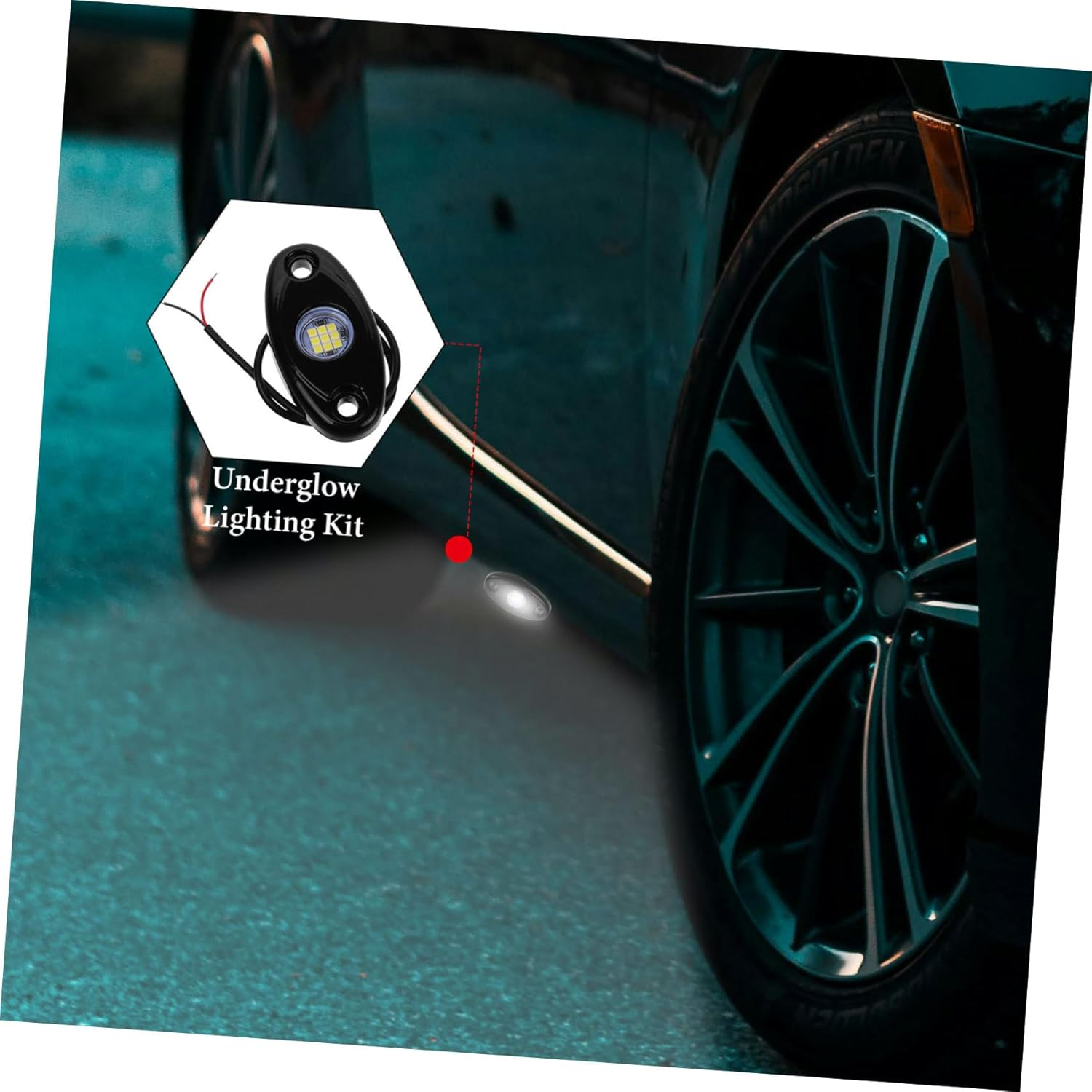 YOSADIER Led Rock Lights Kits for Trucks Suvs Atvs Off-Road Underglow Lighting Kit Aluminum Alloy Drip-Proof Led Underbody Modification Lamp image number 5