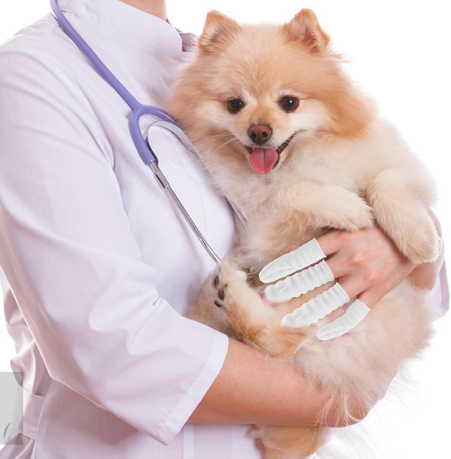 (Approx 300 Pcs) Finger Covers,Latex Finger Covers Disposable Gloves,Thumb and Fingertip Protector Finger Glove,Suitable for Cleaning Beauty Electronic Component Repair Handmade Oroduction(Whiter) image number 6