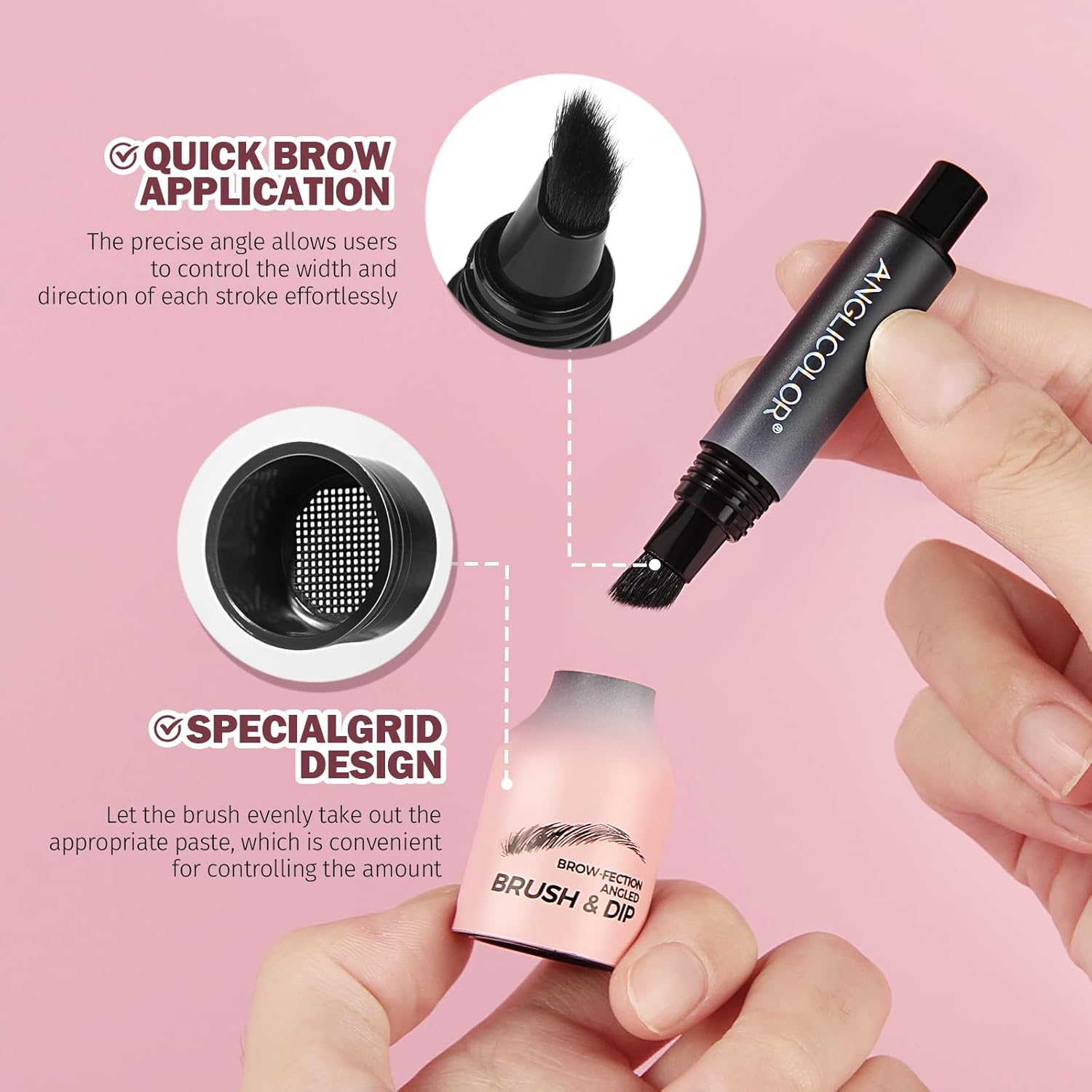 Anglicolor Upgrade Eyebrow Gel Pen Long Lasting,Waterproof Eyebrow Pen,Eyebrow Pen Natural Look,Multi-Use,Angled Square Brush,Quick Drying,Antifouling,Anti-Wrinkle,High Color Rendering,Compact Carry (#03Auburn) image number 4