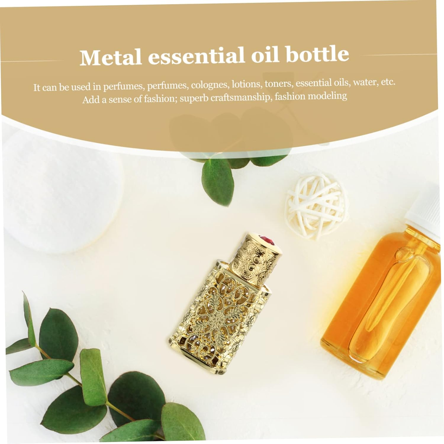 3Pcs Engraved Perfume Essential Oil Storage Bottle Elegant Hollow Design Leak Aromatherapy Crafts Travel Use image number 4