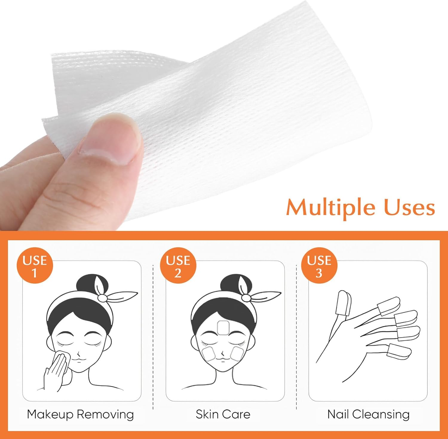 FRCOLOR 200Pcs Non-Woven Gauze for Care Soft Highly Absorbent Breathable Dressing for First Aid and Makeup Removal for All Skin Types image number 6