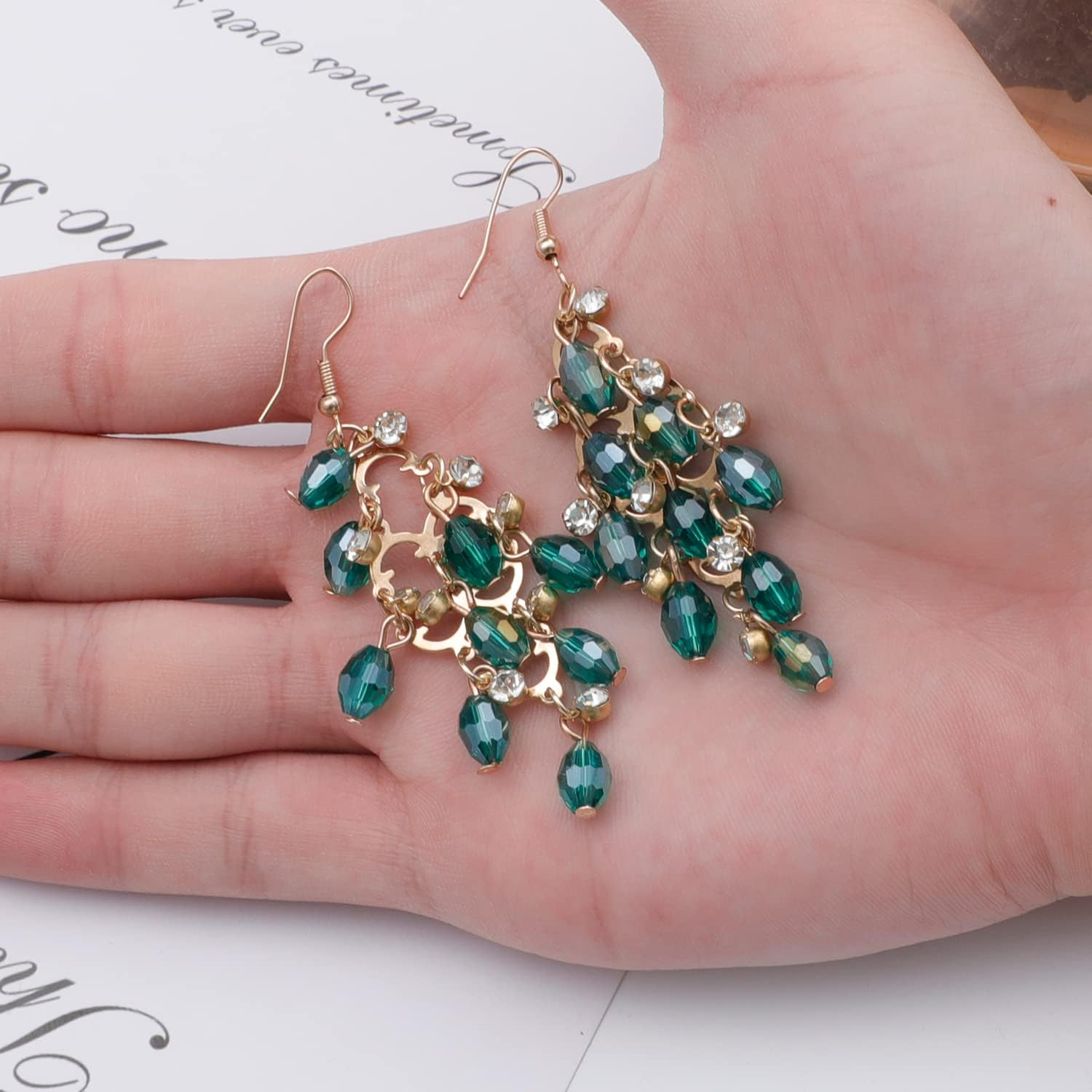 Hofar New Year Earrings Bohemia Vintage Dangle Earrings Boho Retro Rhinestone Drop Earrings Gift for Women image number 1